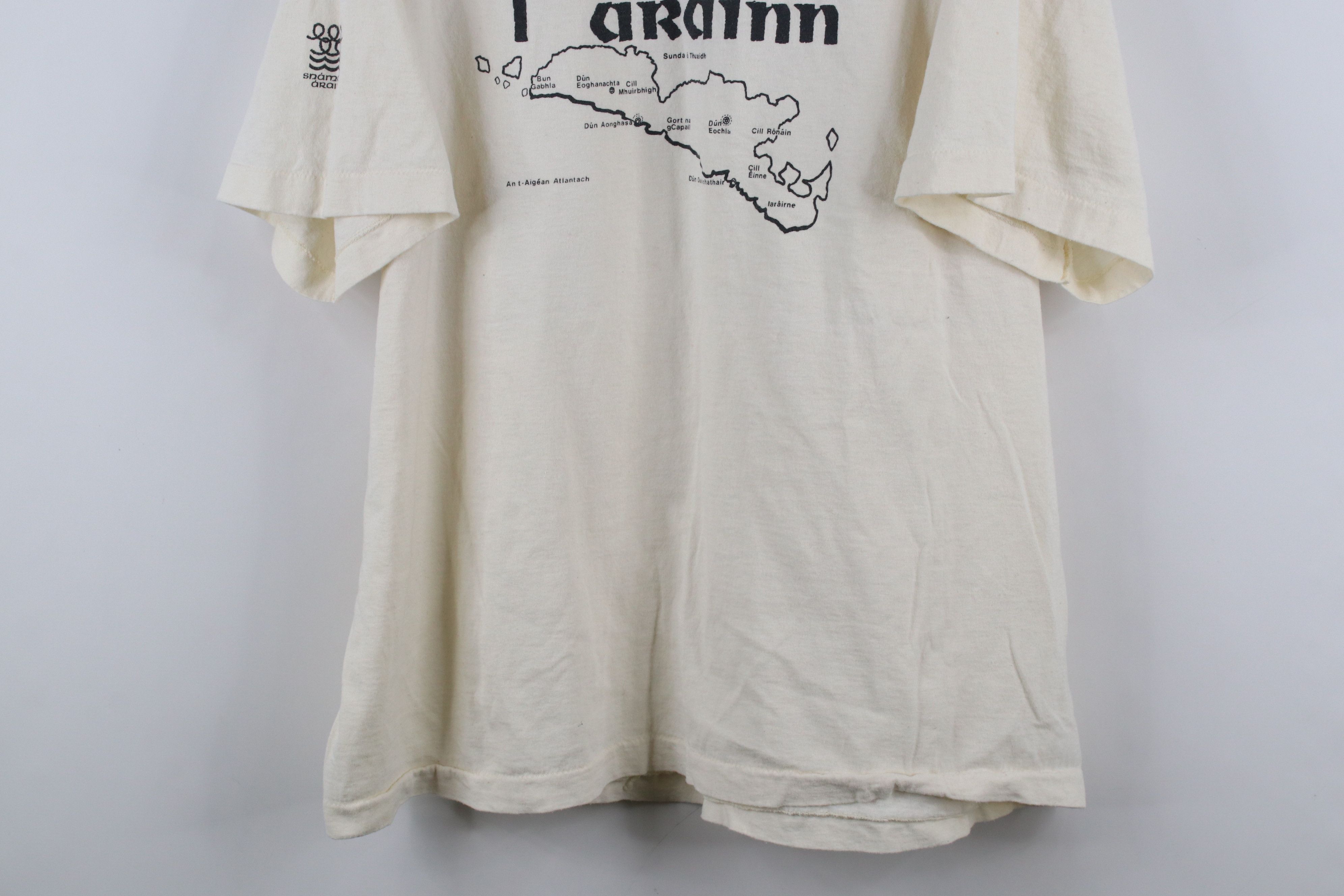 Vintage Vintage 90s Inis Mor Arainn Inishmore Ireland T-Shirt Cream Size US XXL / EU 58 / 5 - 3 Thumbnail