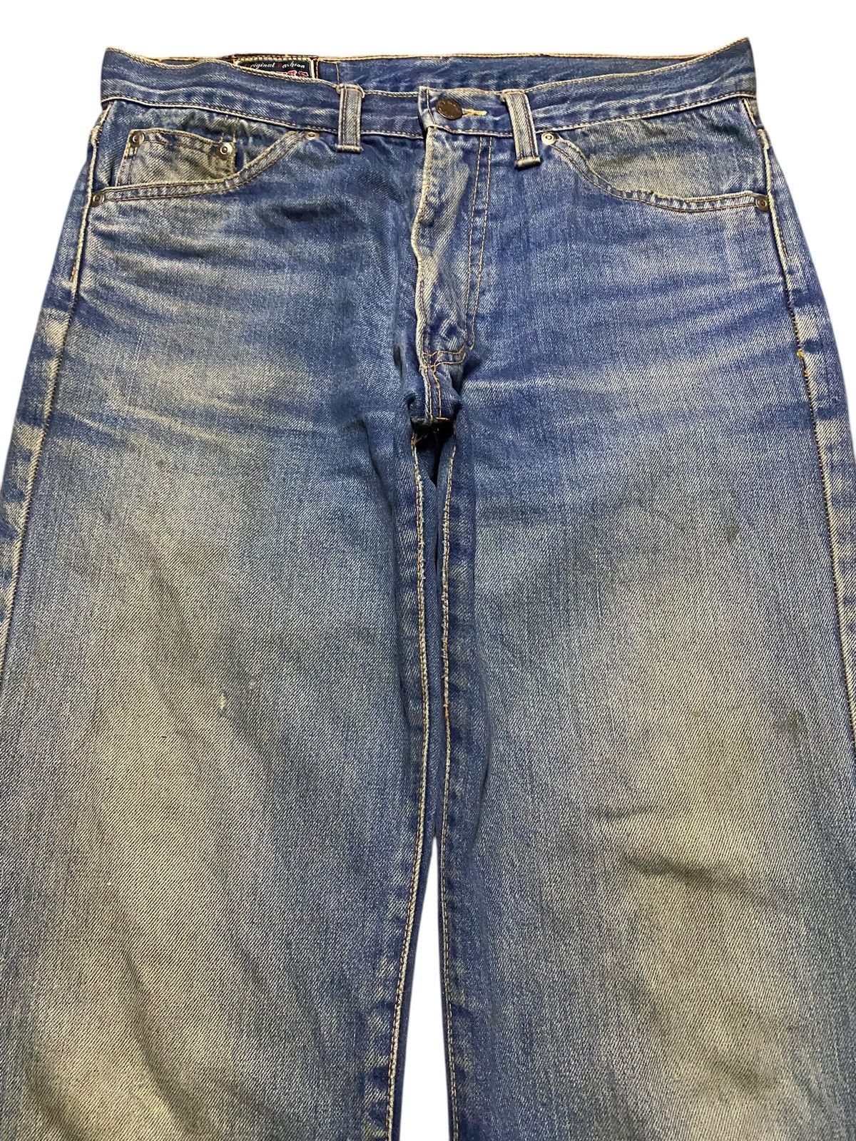 Vision Streetwear Vintage Japanese Brand Canvas Mud Wash Distressed Loose Jean Size US 31 - 3 Thumbnail