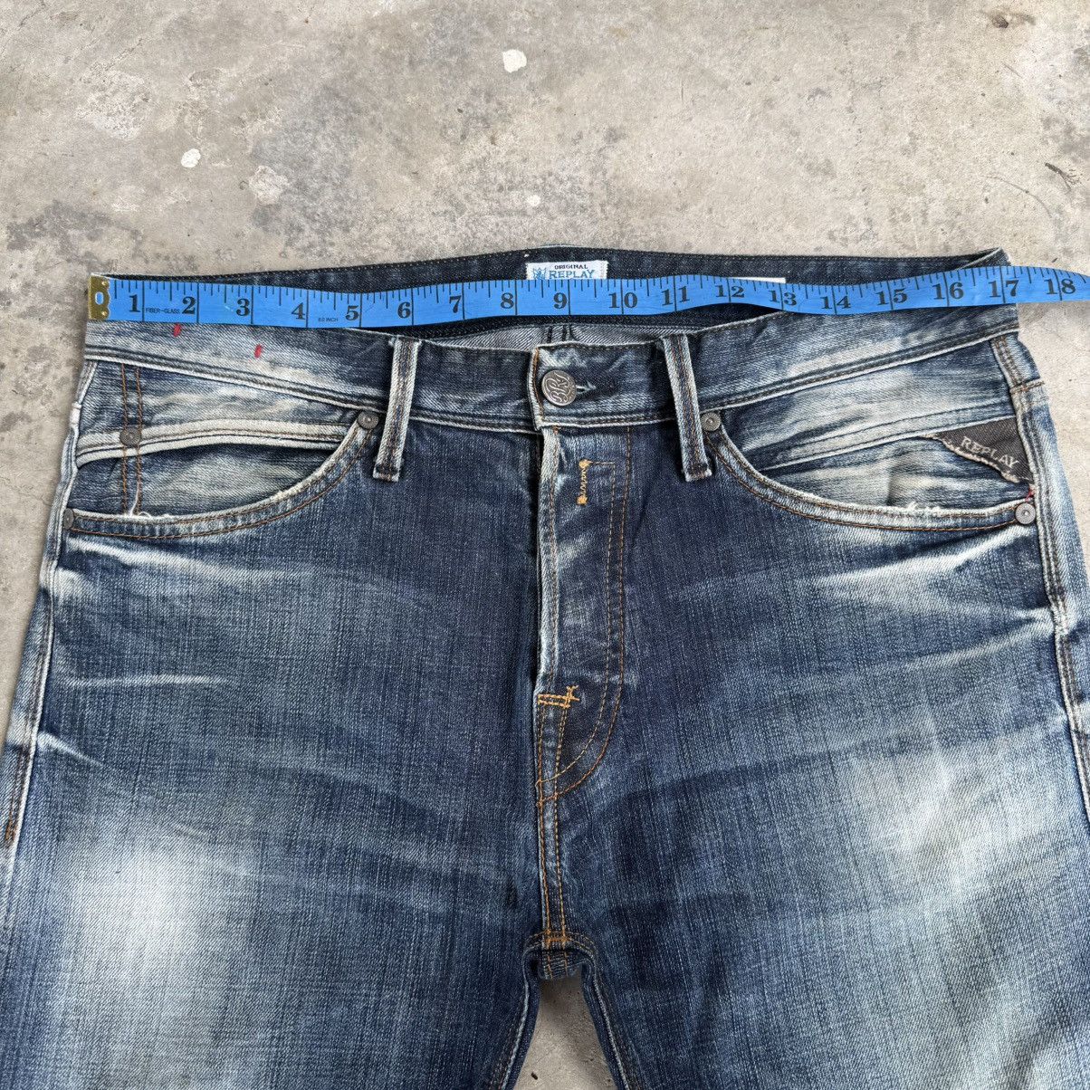 Replay W34x30 Vintage Replay Button Fly Faded Ripped Denim Jean Size US 34 / EU 50 - 6 Thumbnail