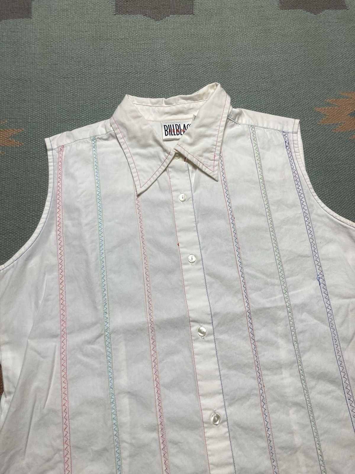 Vintage bill blass button shirt sleeveless vest rainbow stitching L Size L / US 10 / IT 46 - 3 Thumbnail