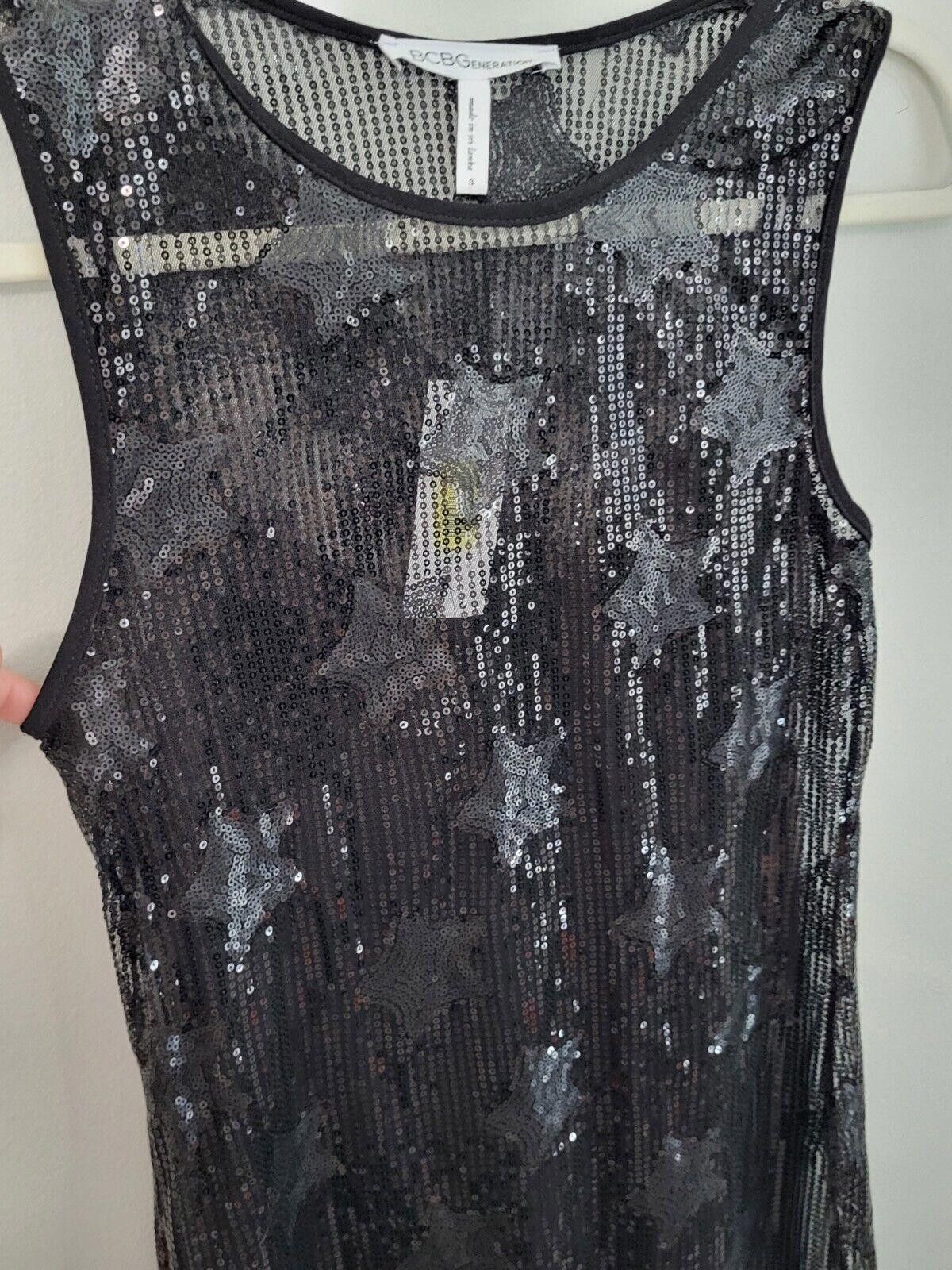 Designer Bcbgeneration Dress Small NWT $99 Black Sequin Stars Lace Size S / US 4 / IT 40 - 4 Thumbnail