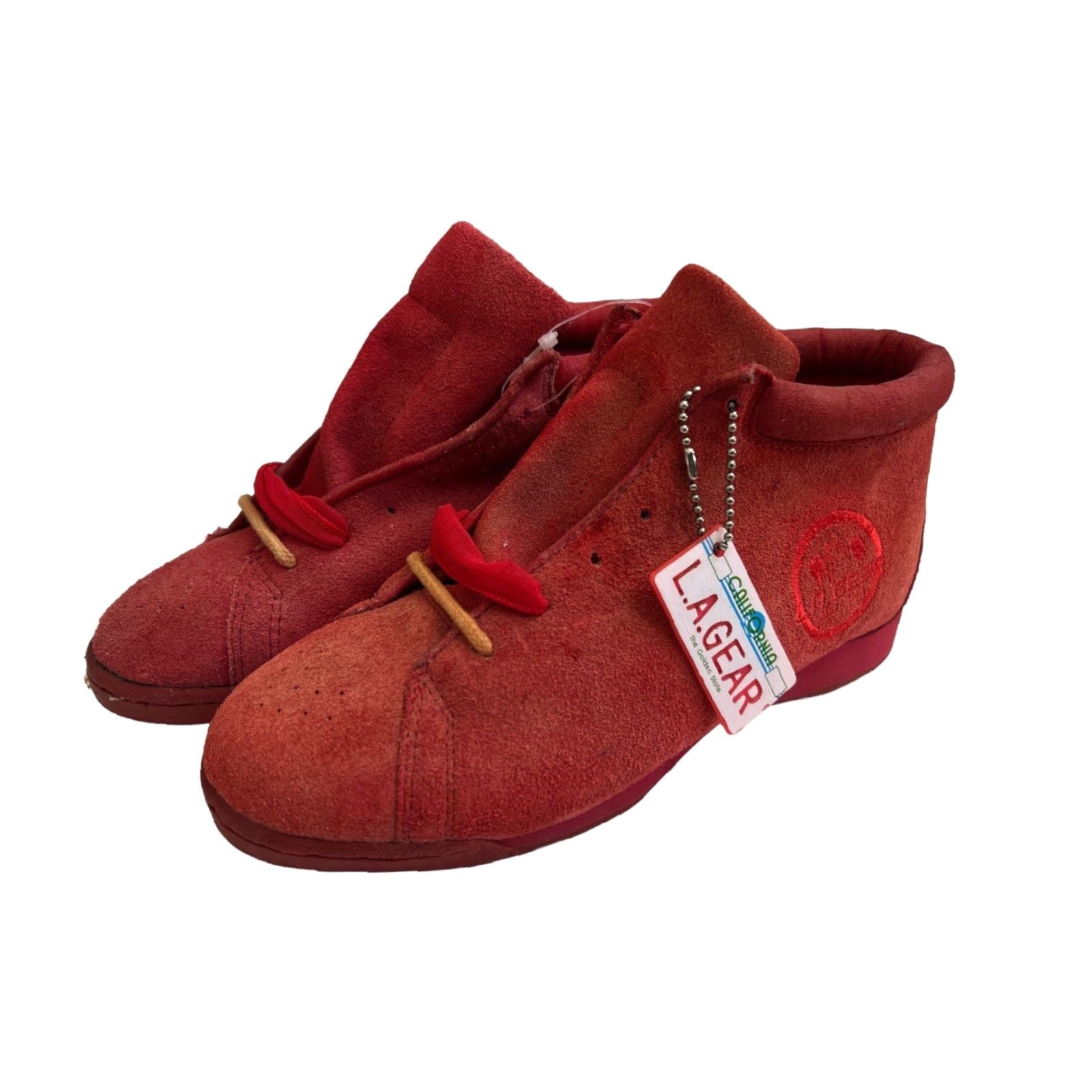 La Gear VINTAGE LA Gear High Top Sneaker Shoes Womens Size 6 Suede 90s Red NWT Deadstock Embroidered Logo + 2 Laces Size M / US 6-8 / IT 42-44 - 2 Thumbnail