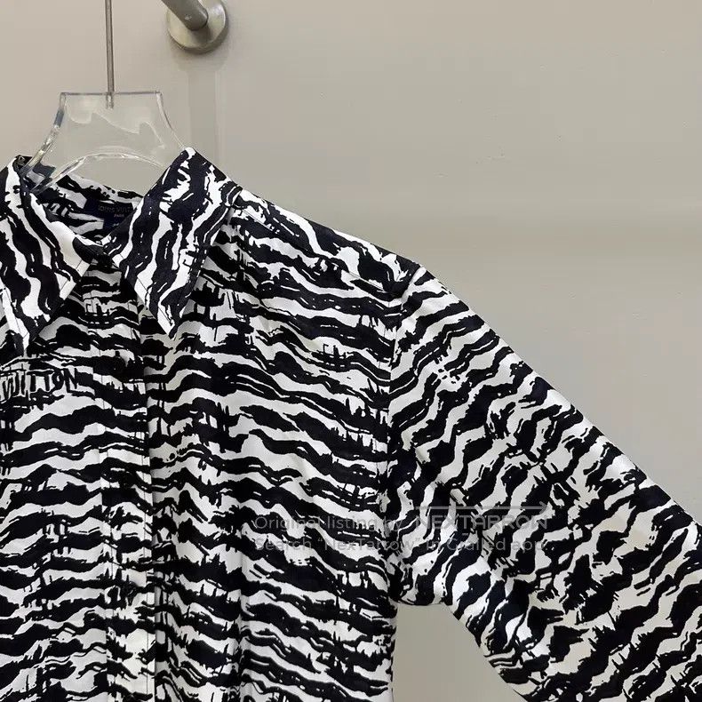 Louis Vuitton Louis Vuitton Black and white tiger stripe silk mulberry s Size XS / US 0-2 / IT 36-38 - 4 Thumbnail