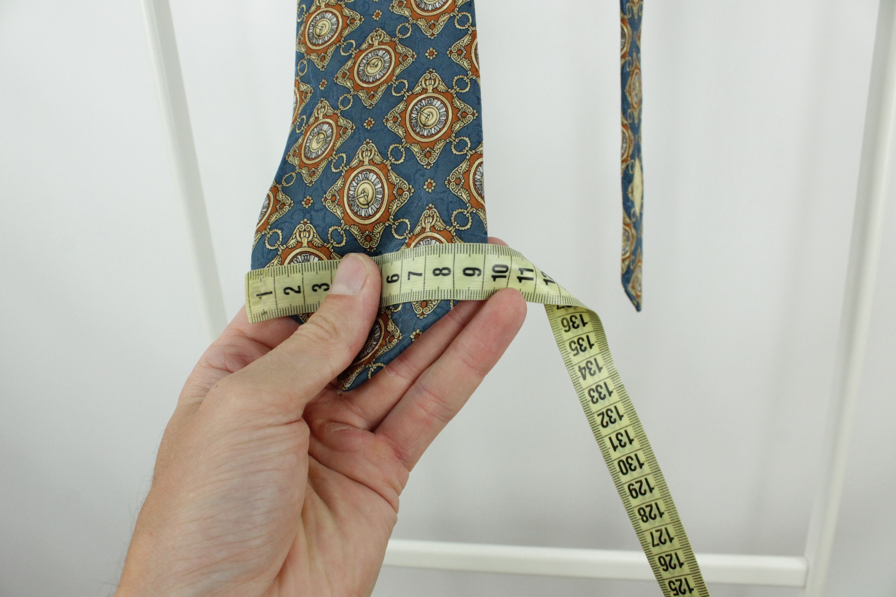 Christian Dior Monsieur Christian Dior Monsieur Hand Made Clock Print Silk Tie Size ONE SIZE - 7 Thumbnail