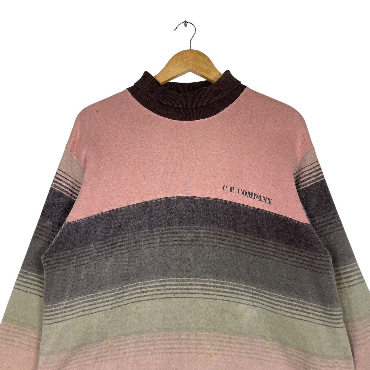 C.P. Company × Stone Island × Vintage 💥90s CP COMPANY STRIPE CREWNECK PULLOVER SPELLOUT LOGO Size US L / EU 52-54 / 3 - 3 Thumbnail