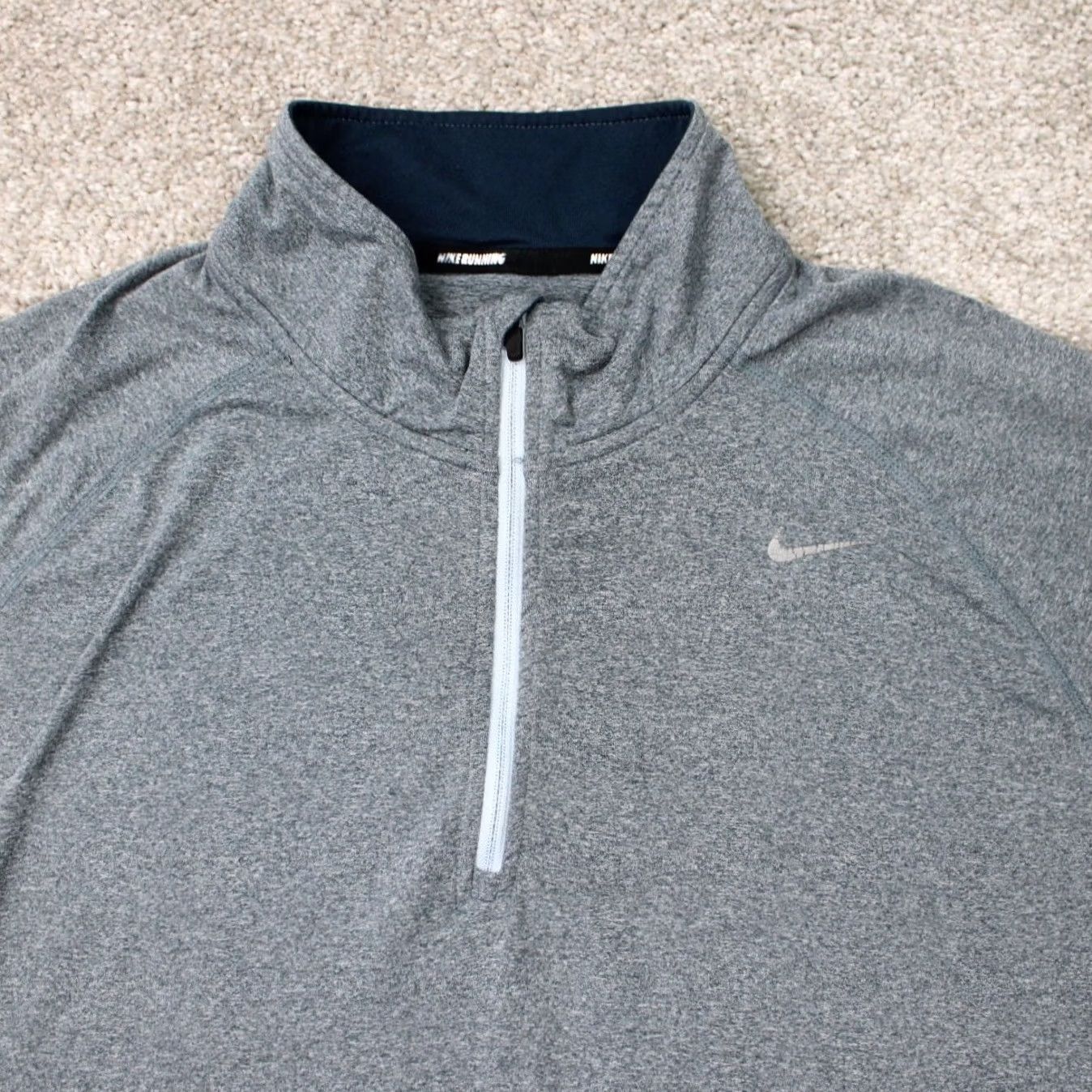 Nike Nike Running Sweatshirt Men XL Gray Dri-Fit 1/4 Zip Long Sleeve Pullover Size US XL / EU 56 / 4 - 5 Thumbnail