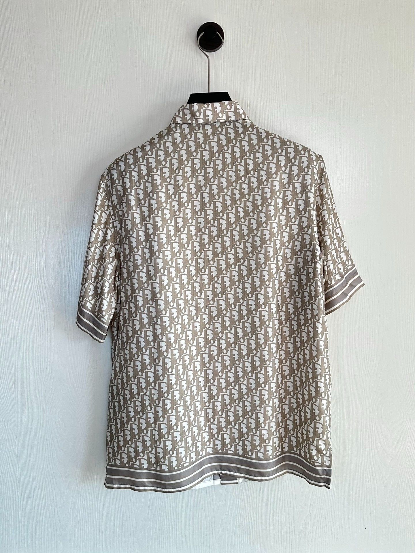 Dior Dior Champagne Gold Monogram Silk Short Sleeve Shirt Size US M / EU 48-50 / 2 - 2 Thumbnail