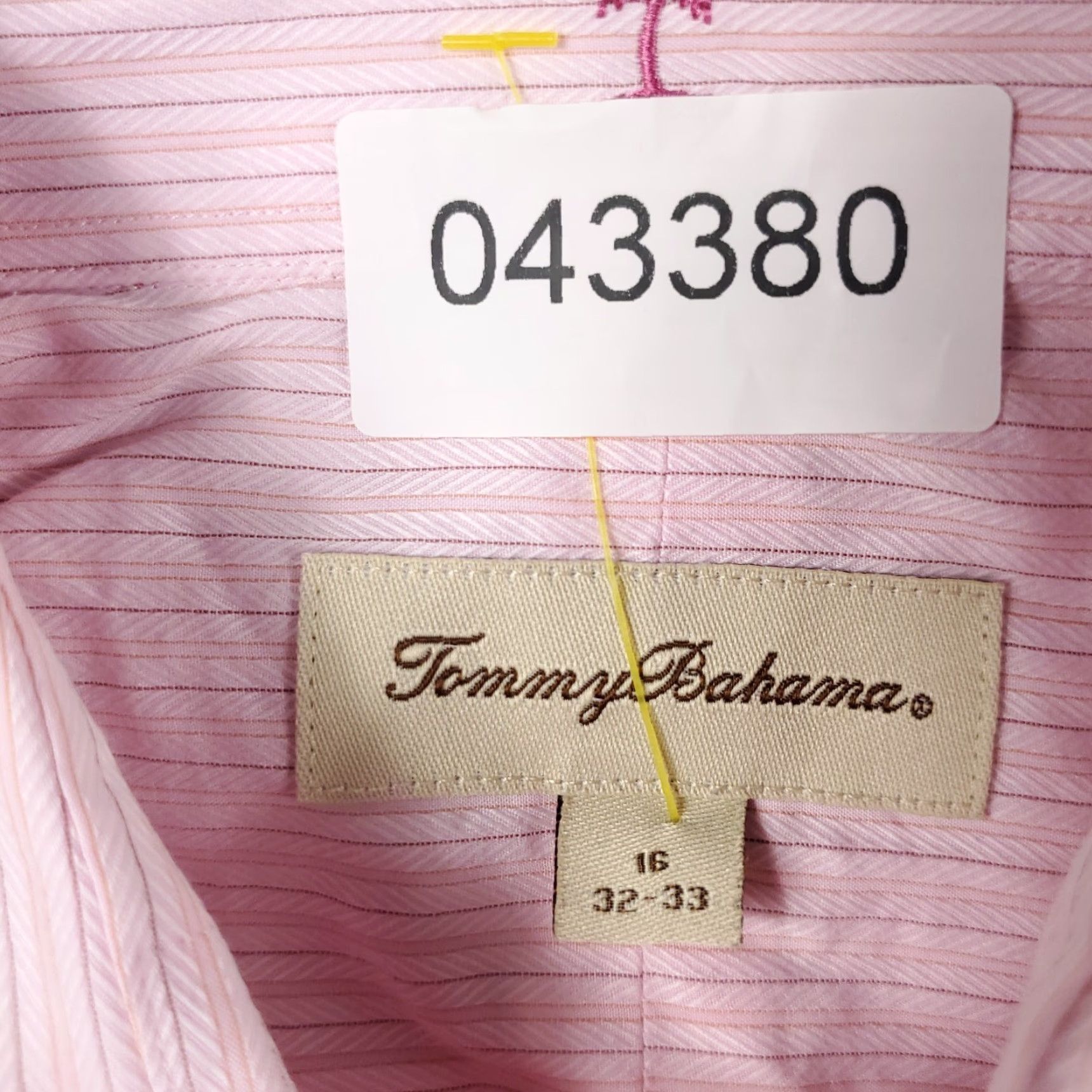 Tommy Bahama Tommy Bahama Shirt 16 Pink Dress Shirt Button Up Long Sleeve Striped Cotton Woven Mens Size 42R - 6 Thumbnail