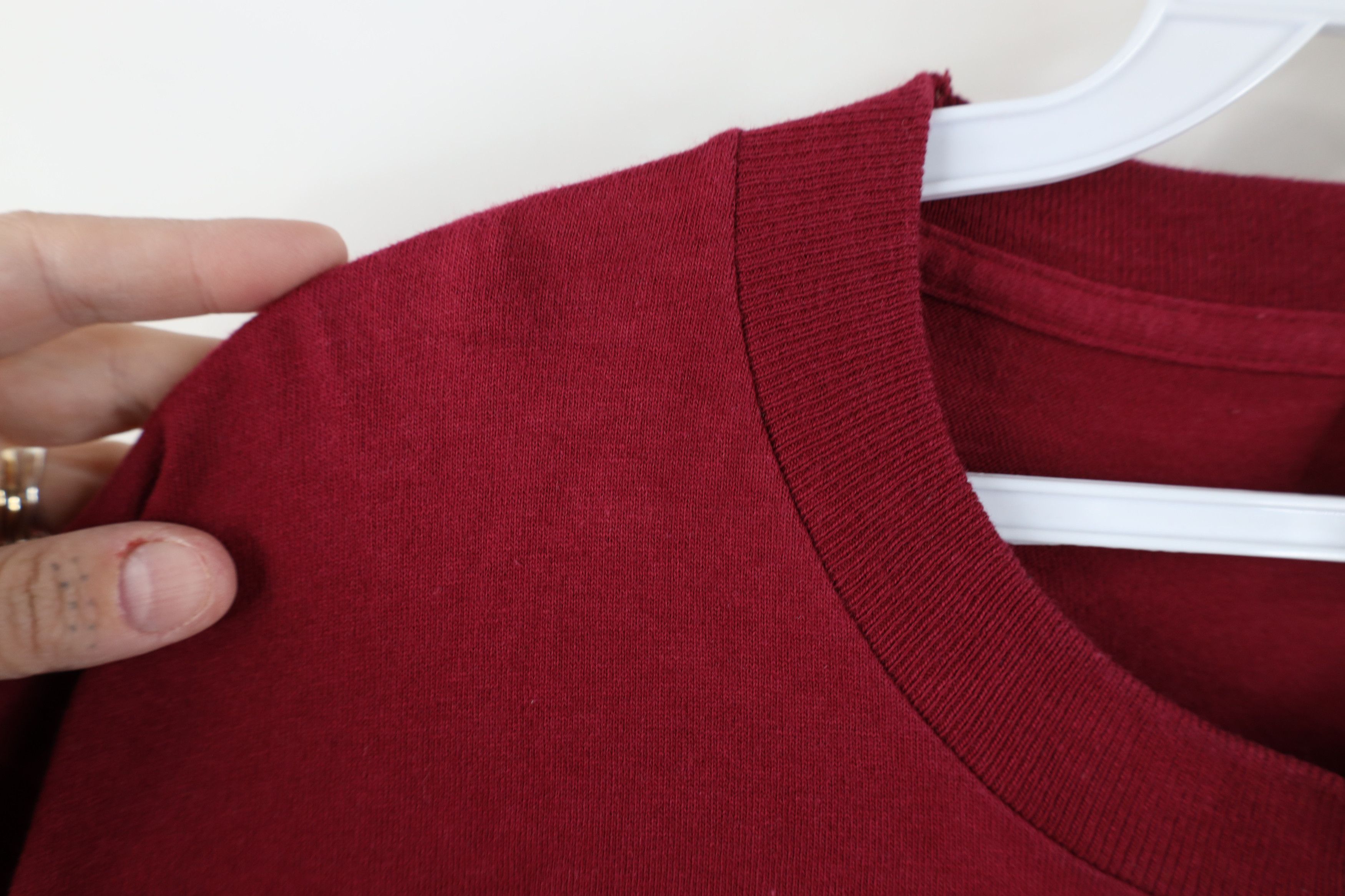 Vintage Vintage 90s Quaker Oatmeal Oats T-Shirt Burgundy Cotton USA Size US L / EU 52-54 / 3 - 8 Thumbnail