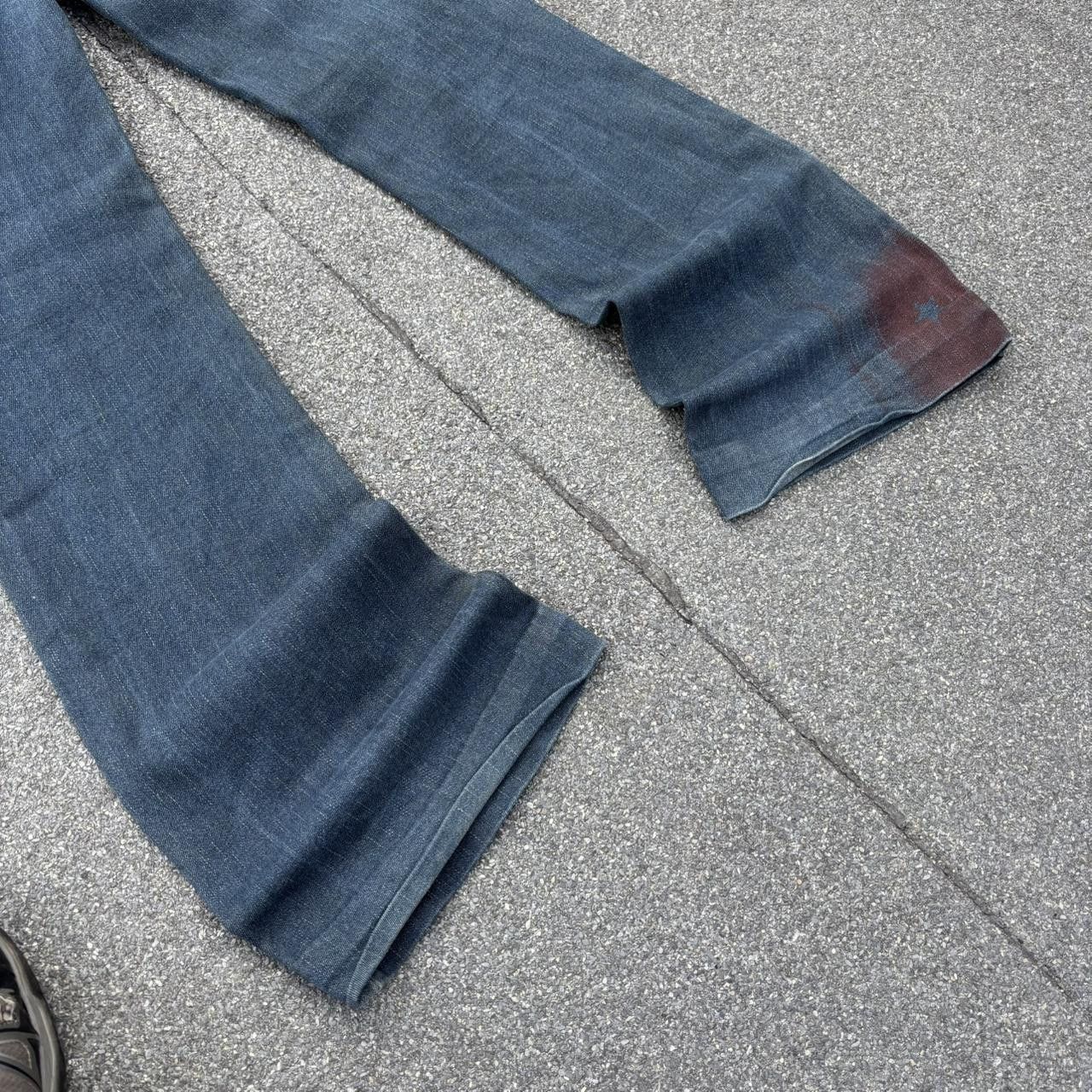 Japanese Brand × Vintage Vintage y2k 90s flared painted avant garde jeans Size US 32 / EU 48 - 8 Thumbnail
