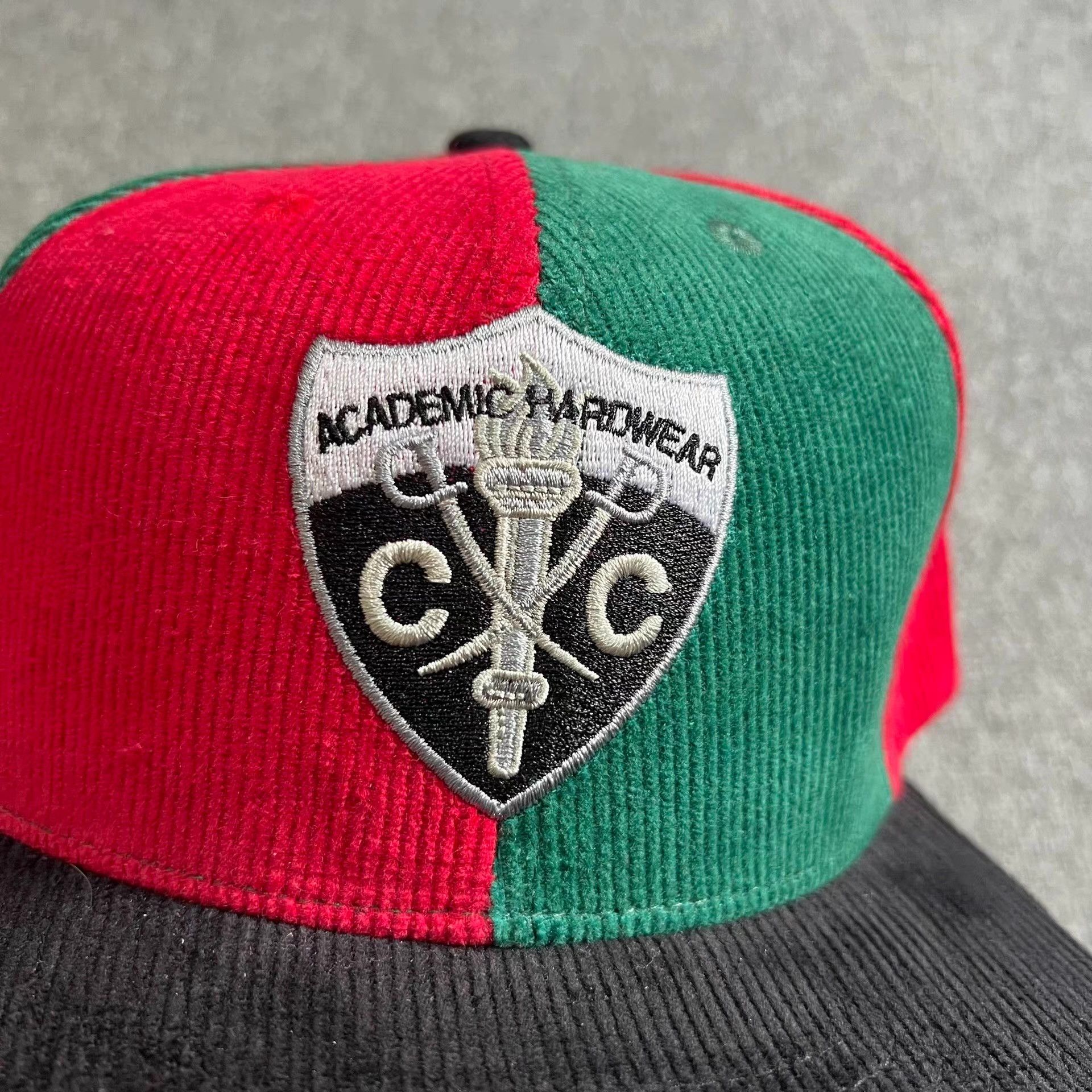 Cross Colours Cross Colours Embroidered CorduroyFlatBrim Baseball Cap Q7 Size ONE SIZE - 2 Thumbnail