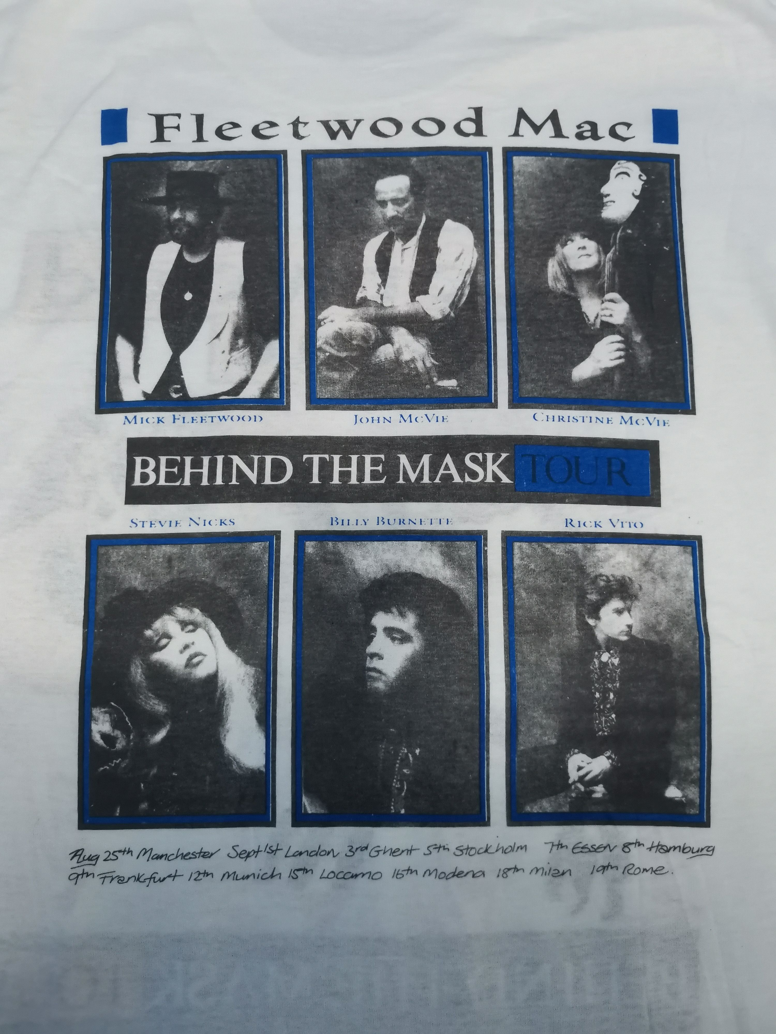 Band Tees Vintage Fleetwood Mac Behind The Masked Tour Tee Stitches Size US XXL / EU 58 / 5 - 2 Thumbnail
