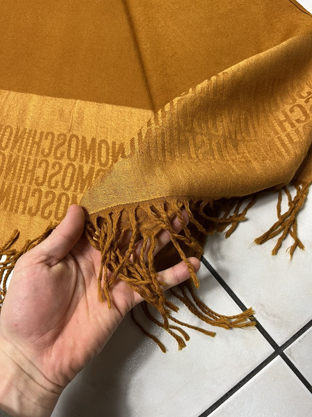 Moschino × Vintage Vintage Moschino wool silk scarf with logo monogram luxury Size ONE SIZE - 8 Thumbnail