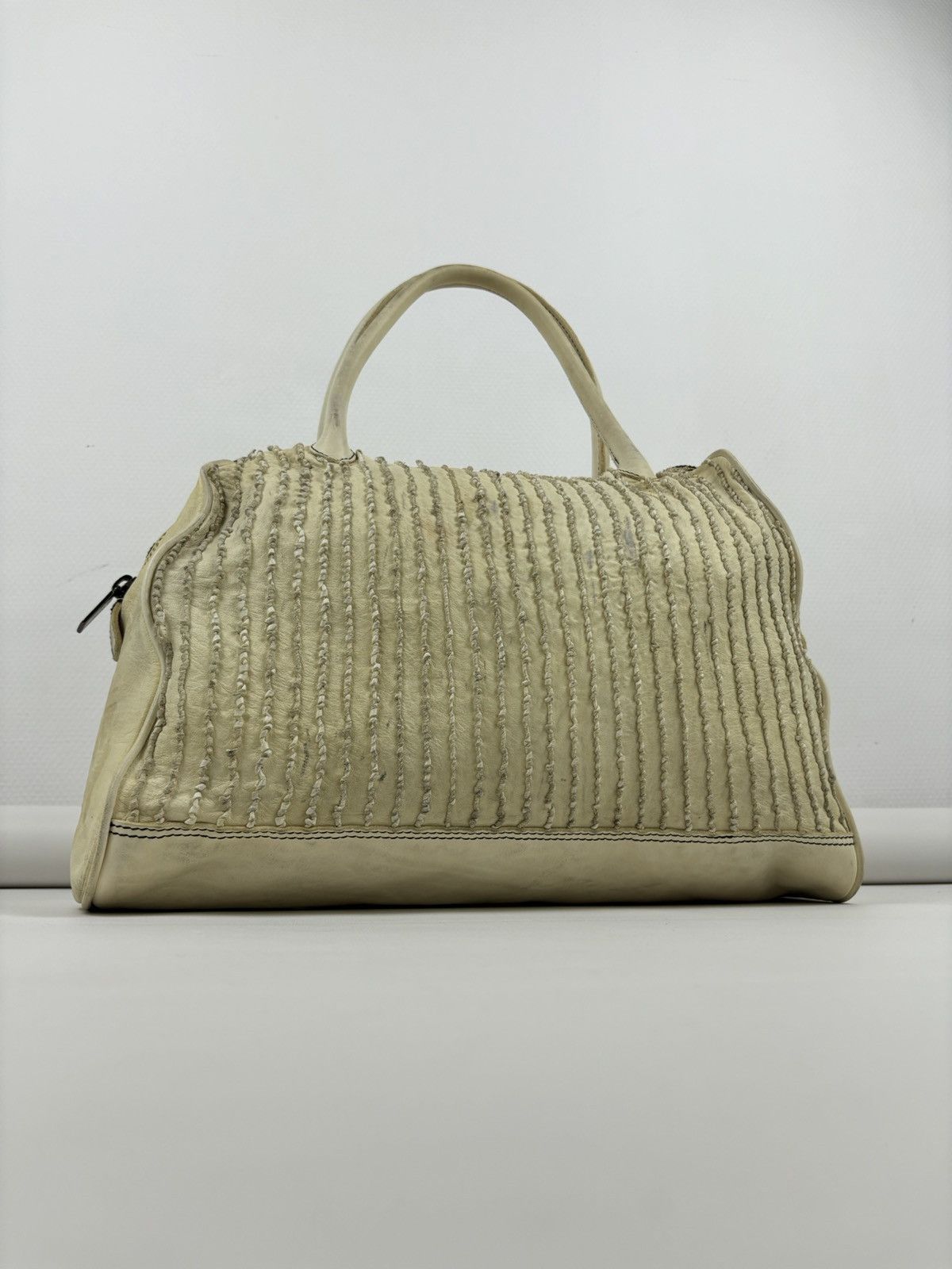 numero 10 Rare Archive Avan-Garde Italy Hand Made Leather Zip Shoulder Tote Side HandBag Size ONE SIZE - 2 Thumbnail