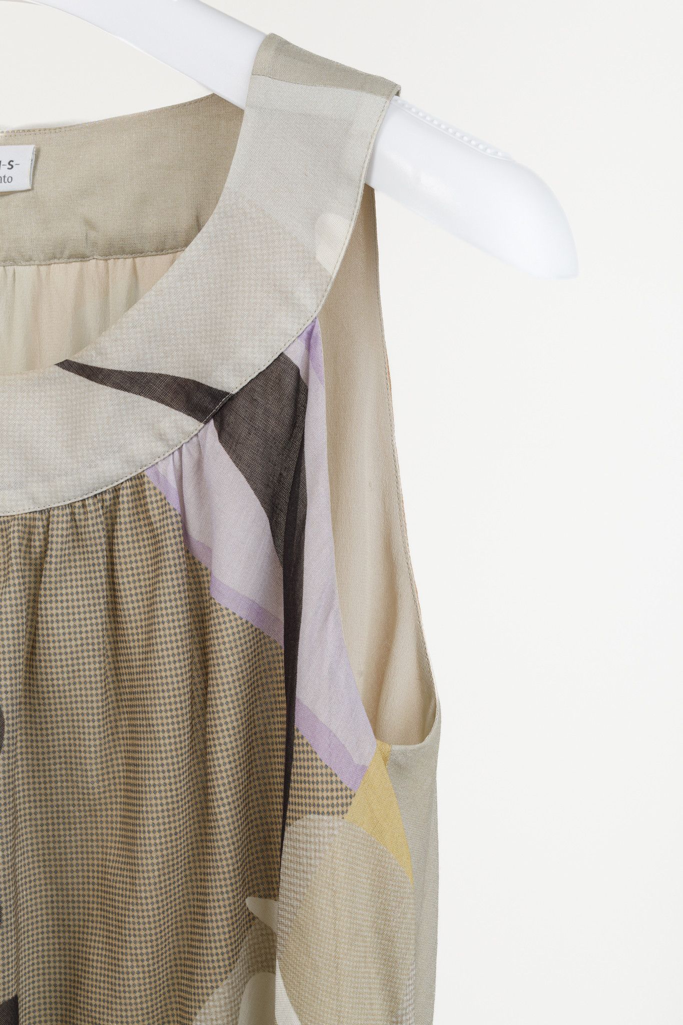 Akris Akris Abstract Earth Tones Print Sleeveless Blouse Size M / US 6-8 / IT 42-44 - 5 Thumbnail
