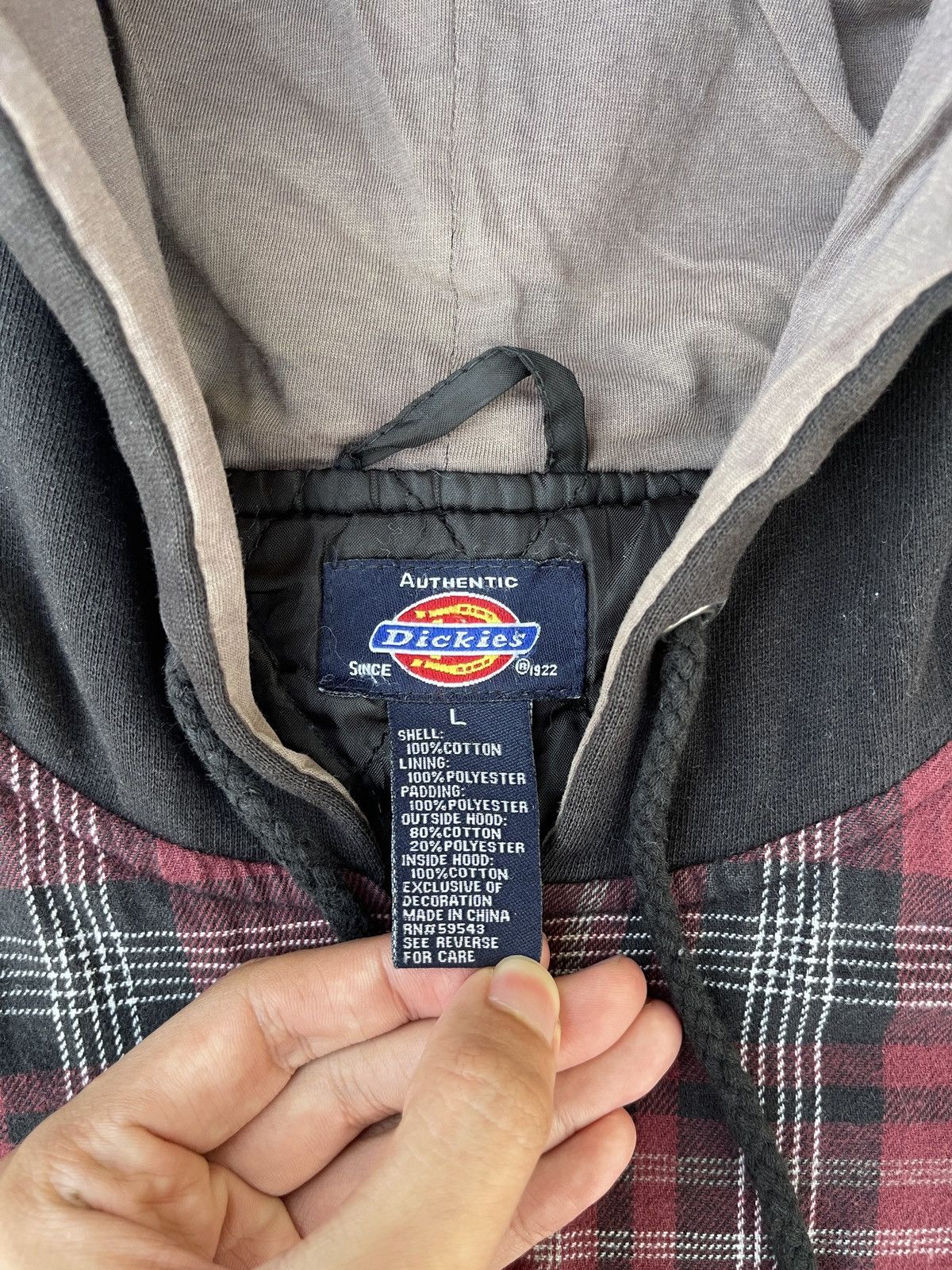 Carhartt × Dickies × Vintage Vintage Distressed Dickies Quilted Flannel Zip Up Hoodie Size US XL / EU 56 / 4 - 13 Thumbnail