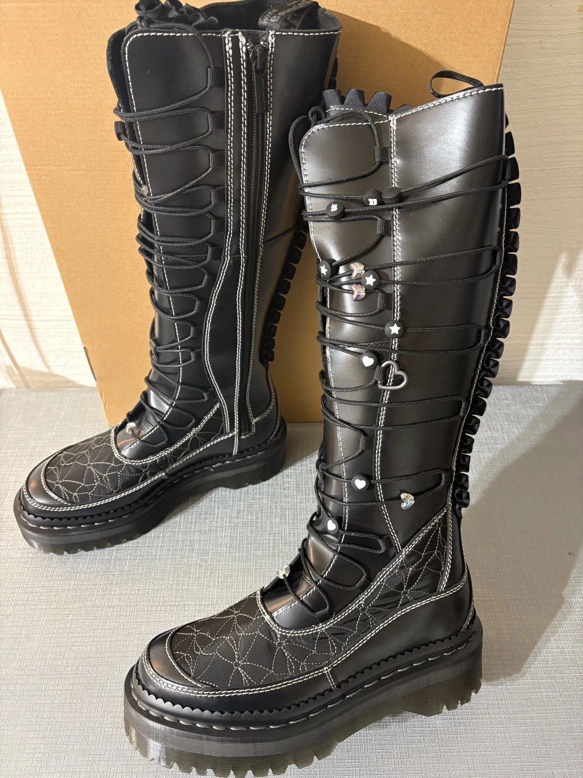 Dr. Martens XTRM FRILL Platform Leather Limited Edition Boots Size US 7 / IT 37 - 5 Thumbnail
