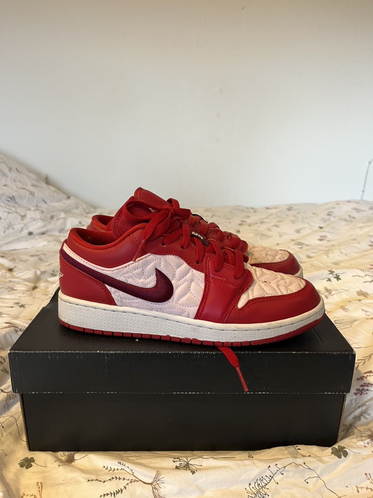 Nike Jordan 1 low red quilt🎯 Size US 7.5 / IT 37.5 - 4 Thumbnail