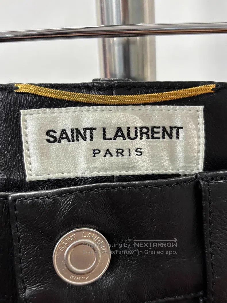 Saint Laurent Paris Saint Laurent Paris Black Leather Pants Size 39" - 5 Thumbnail