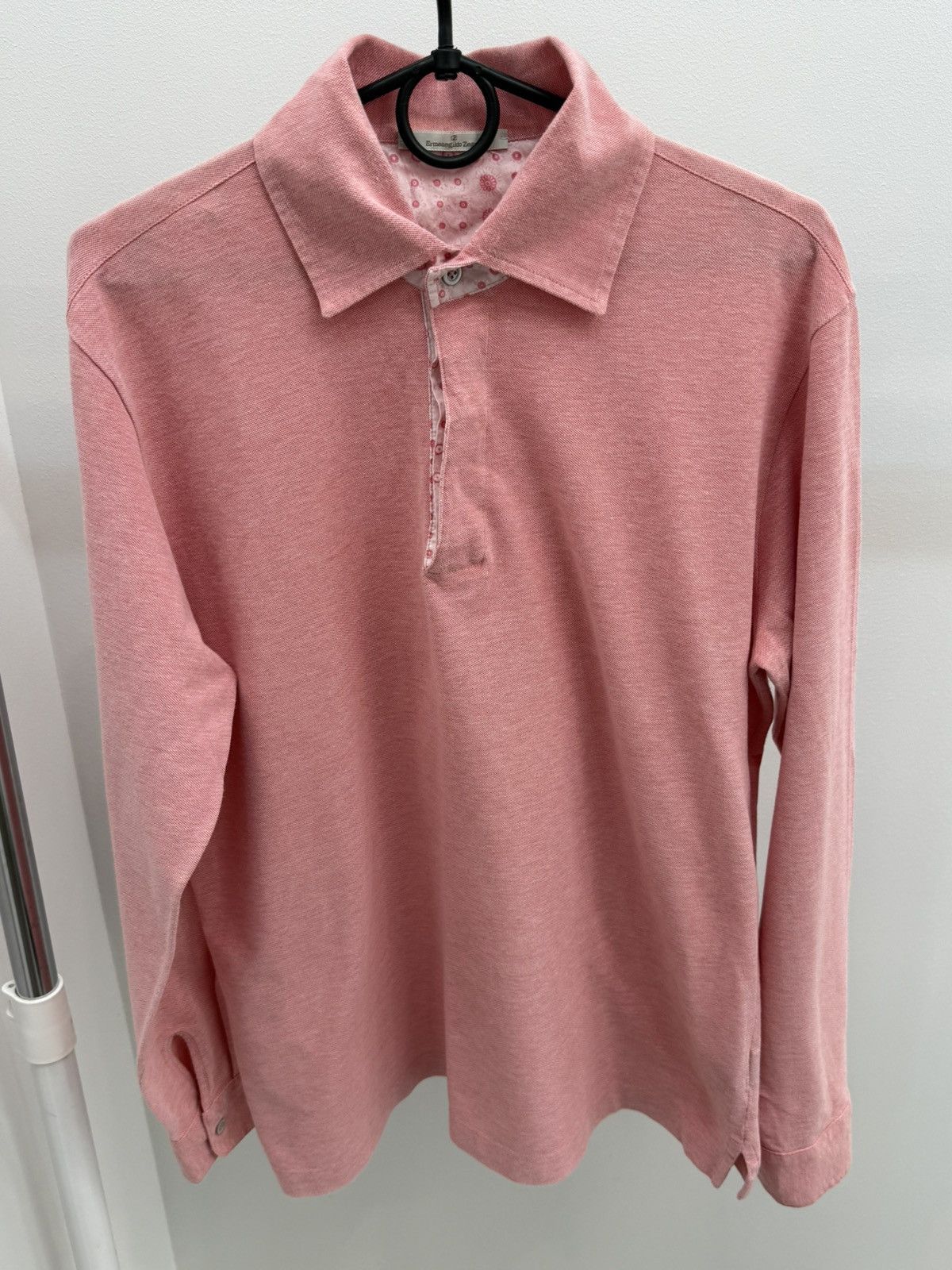 Ermenegildo Zegna Long Sleeve Cotton Polo Shirt