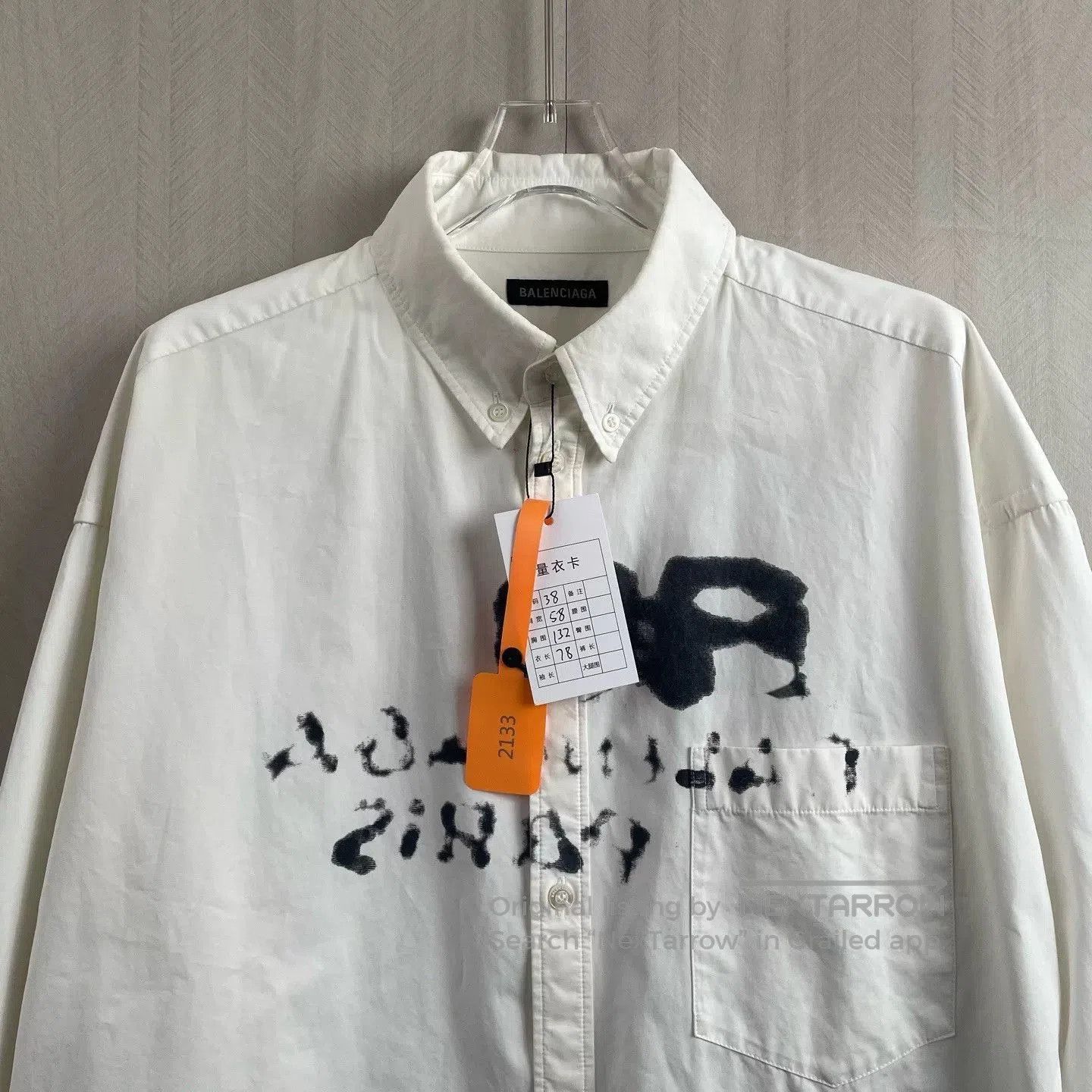 Balenciaga Balenciaga White Ink Letter Shirt. Size US S / EU 44-46 / 1 - 2 Thumbnail