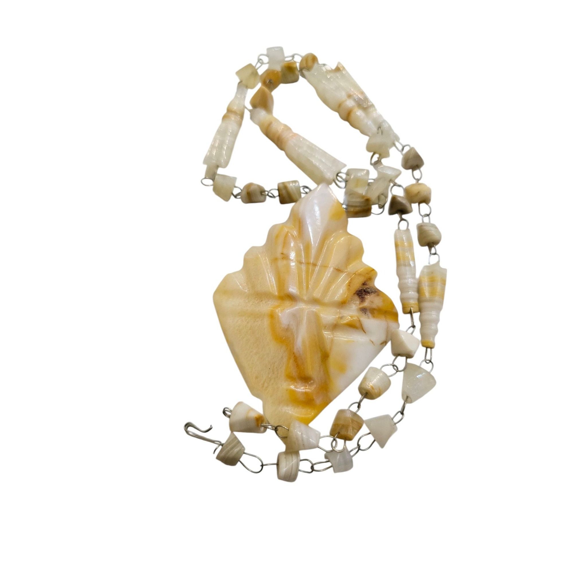 Vintage Vintage Agate Pendant Necklace (A8252) Size ONE SIZE - 3 Thumbnail