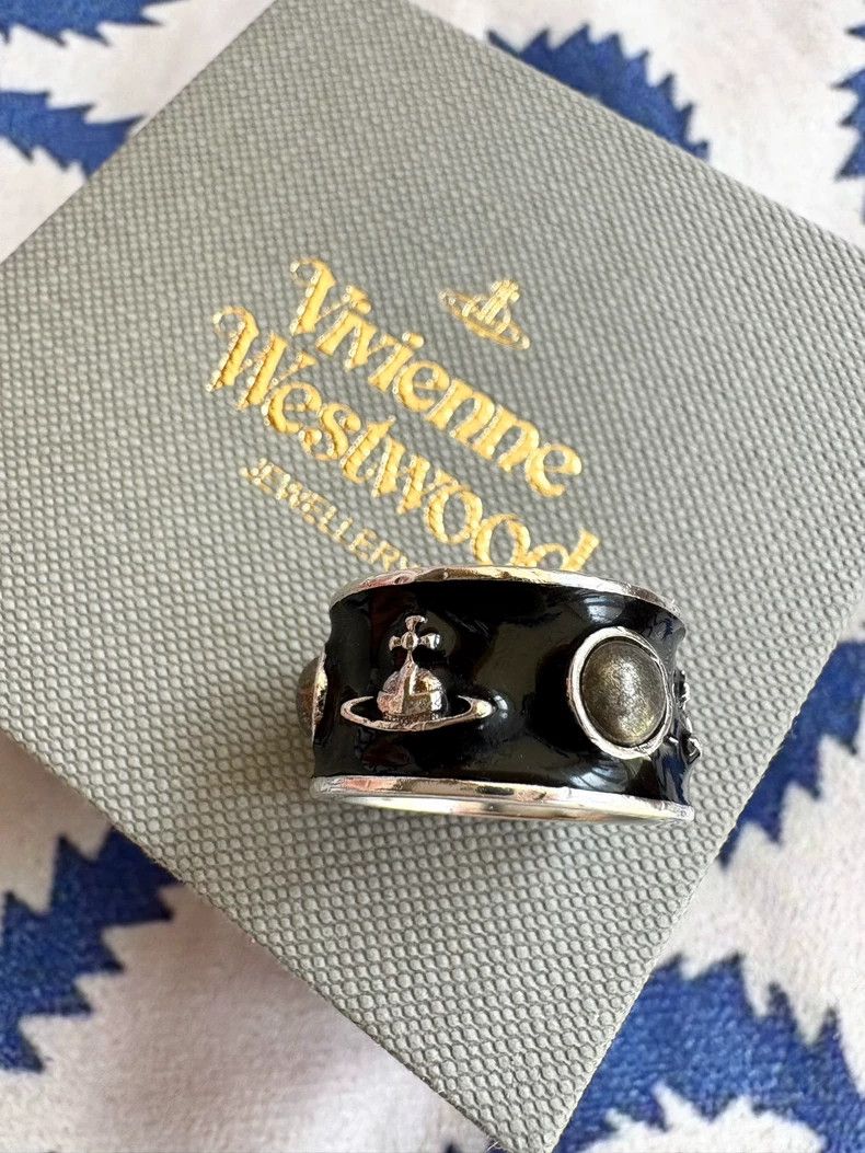 Vivienne Westwood Vivienne Westwood Vintage Black and Grey Pearl King Ring Size ONE SIZE - 3 Thumbnail