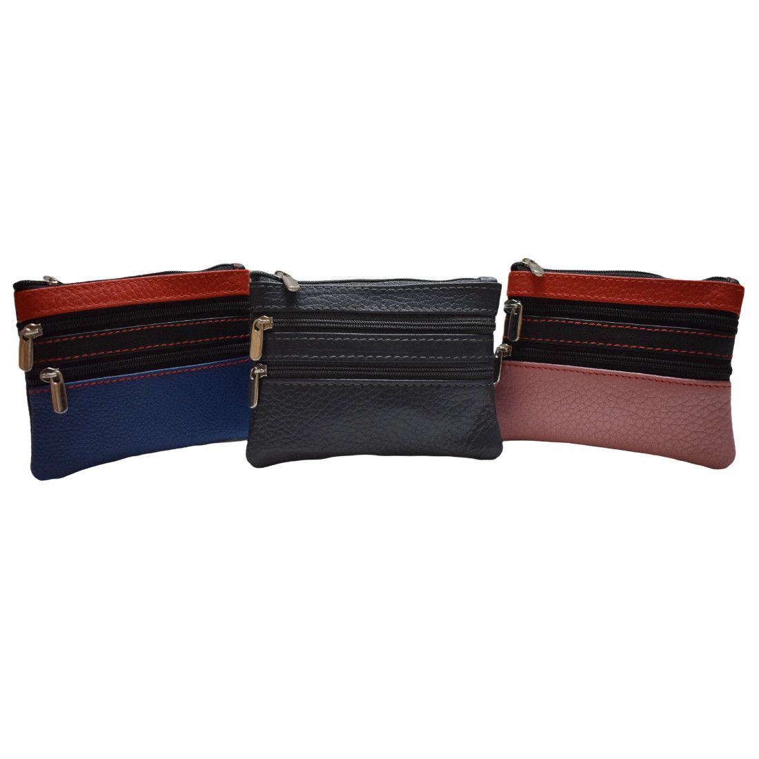 Handmade Leather coin purse credit card wallet with key chain holder Size ONE SIZE - 4 Thumbnail