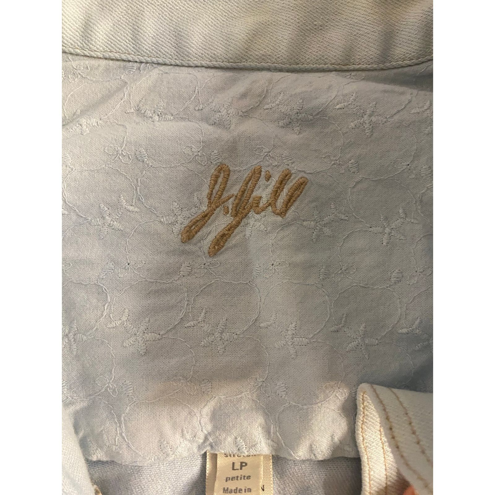 J. Jill Hand Dyed Light Wash Stretch Denim Jacket J. Jill LP Petite Size L / US 10 / IT 46 - 3 Thumbnail