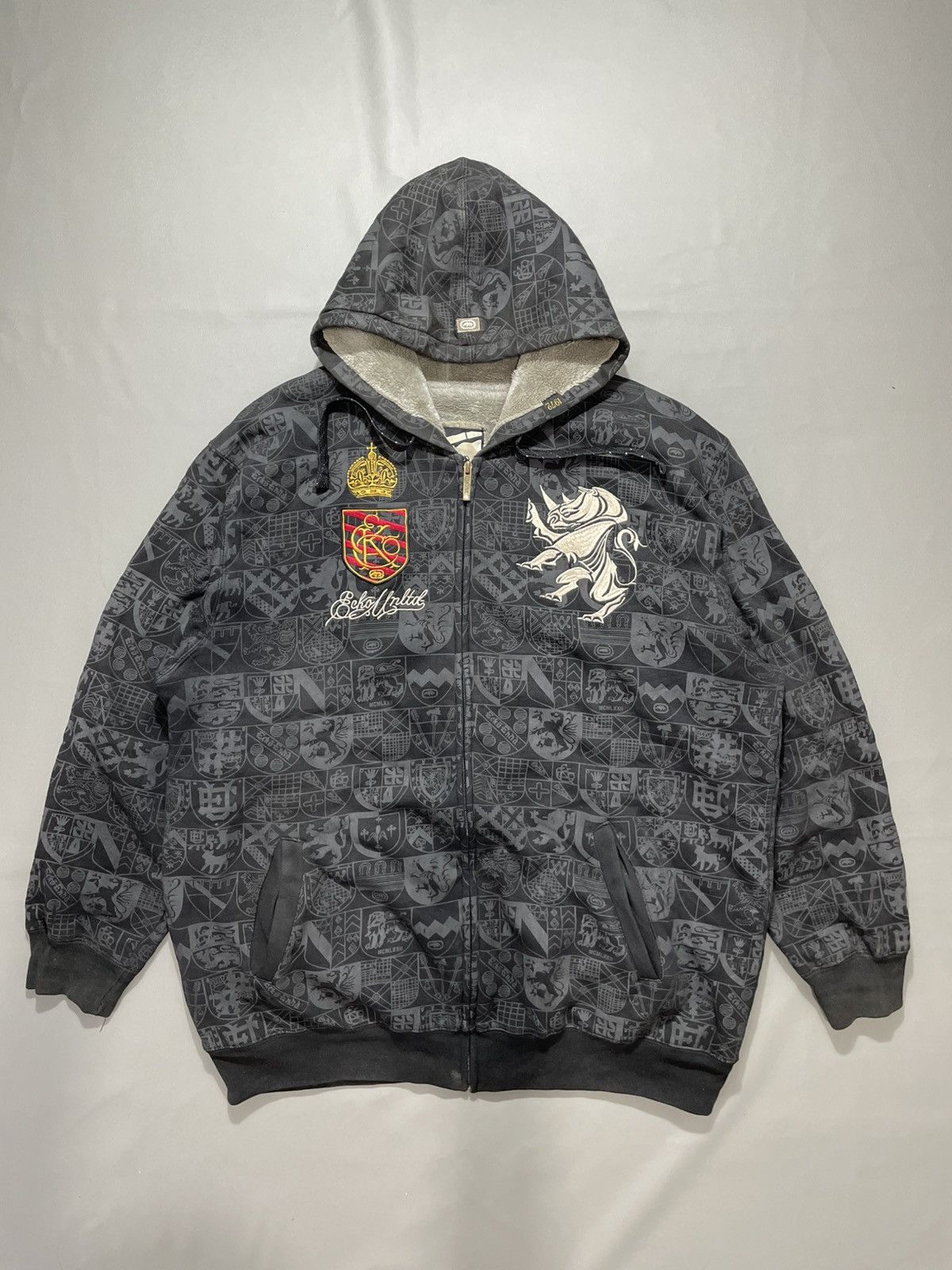 Vintage Grails Vintage echo untld Fleece hoodie Gothic Vkei Opium Size US XXL / EU 58 / 5 - 1 Thumbnail