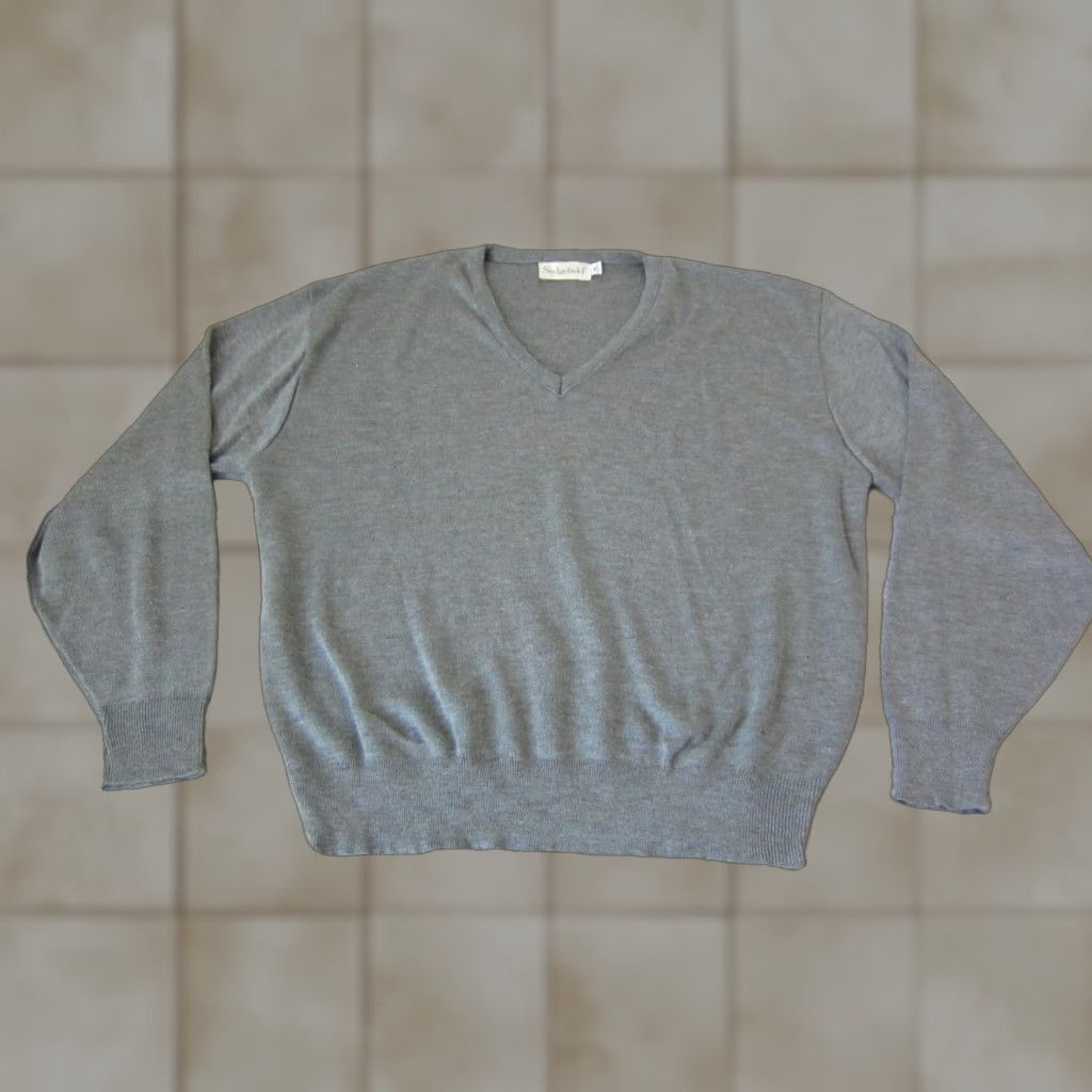 Vintage VINTAGE Sedgefield Sweater Mens XL Gray V-Neck Knit Pullover Knit Made in USA 80s Size US XL / EU 56 / 4 - 1 Thumbnail