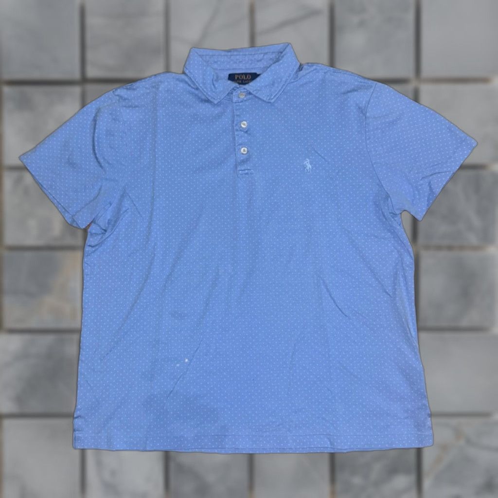 Ralph Lauren Polo Ralph Lauren Polo Shirt Blue Polka Dot Slim Fit L Men’s Shirt Size US L / EU 52-54 / 3 - 1 Thumbnail