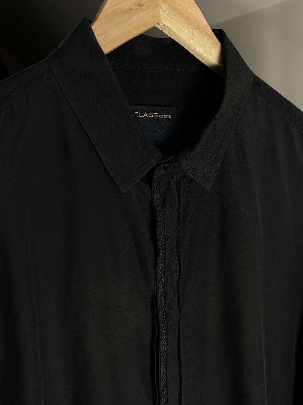 Roberto Cavalli Roberto Cavalli Class avant garde silk & cotton black shirt Size US L / EU 52-54 / 3 - 3 Thumbnail