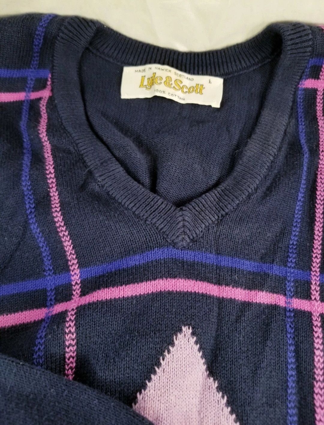 Lyle & Scott v-neck agyle Size US L / EU 52-54 / 3 - 3 Thumbnail