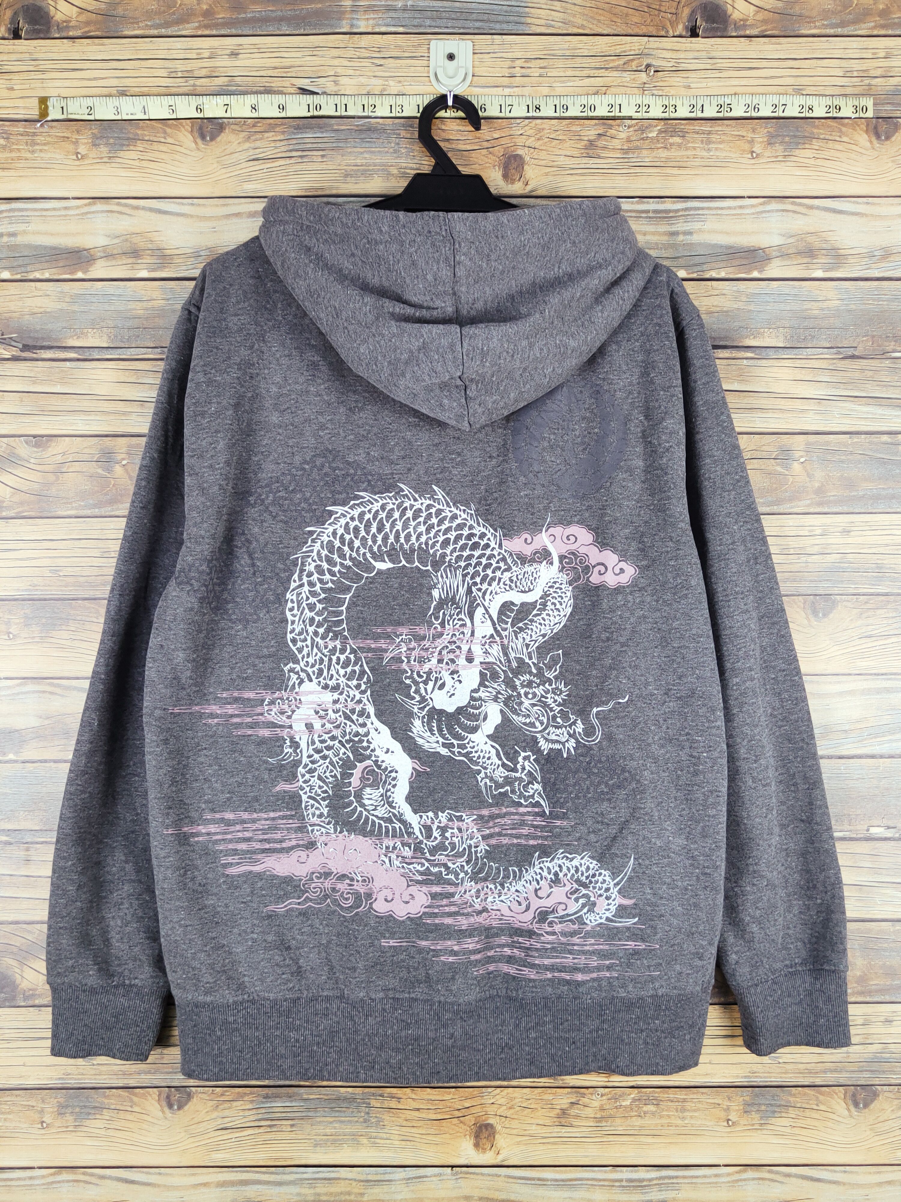 Japanese Brand Japan dragon vintage Dark Gray Hoodie Sweaters #W1156 Size US XL / EU 56 / 4 - 1 Thumbnail