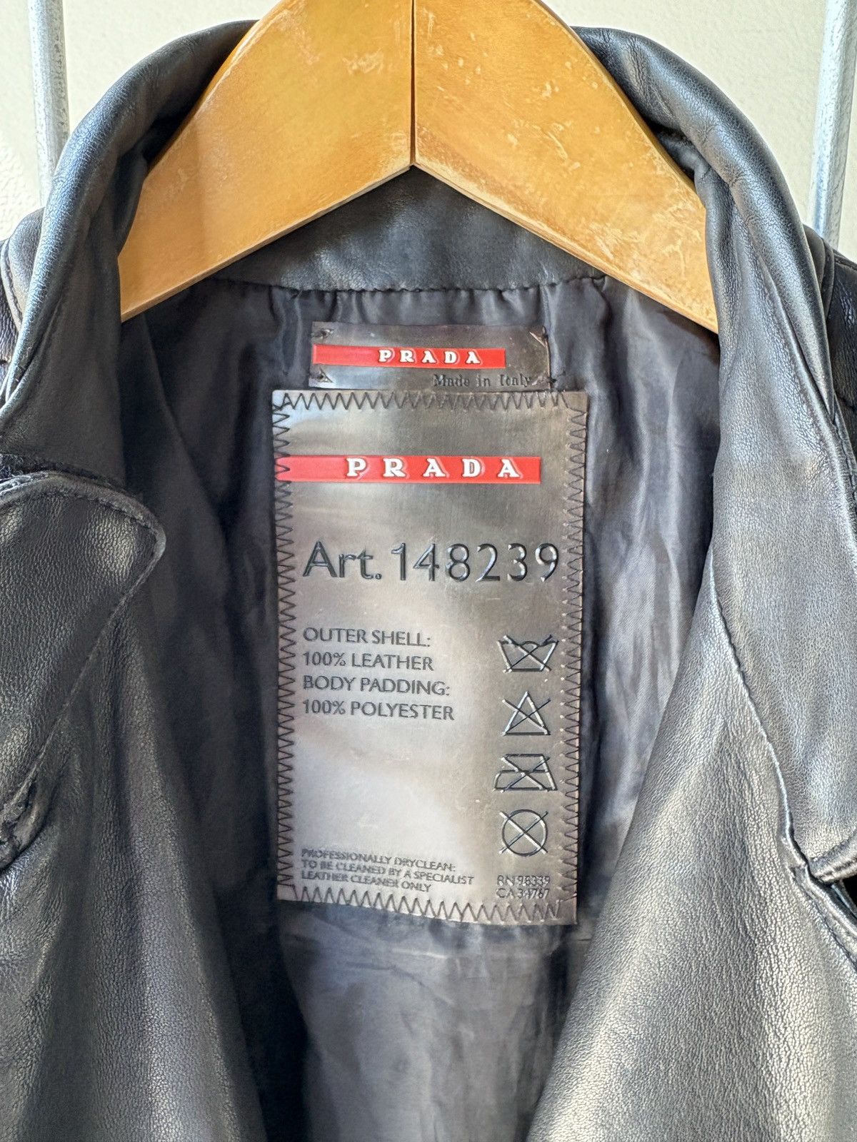 Prada Prada sport vintage leather biker zip jacket Size ONE SIZE - 15 Thumbnail