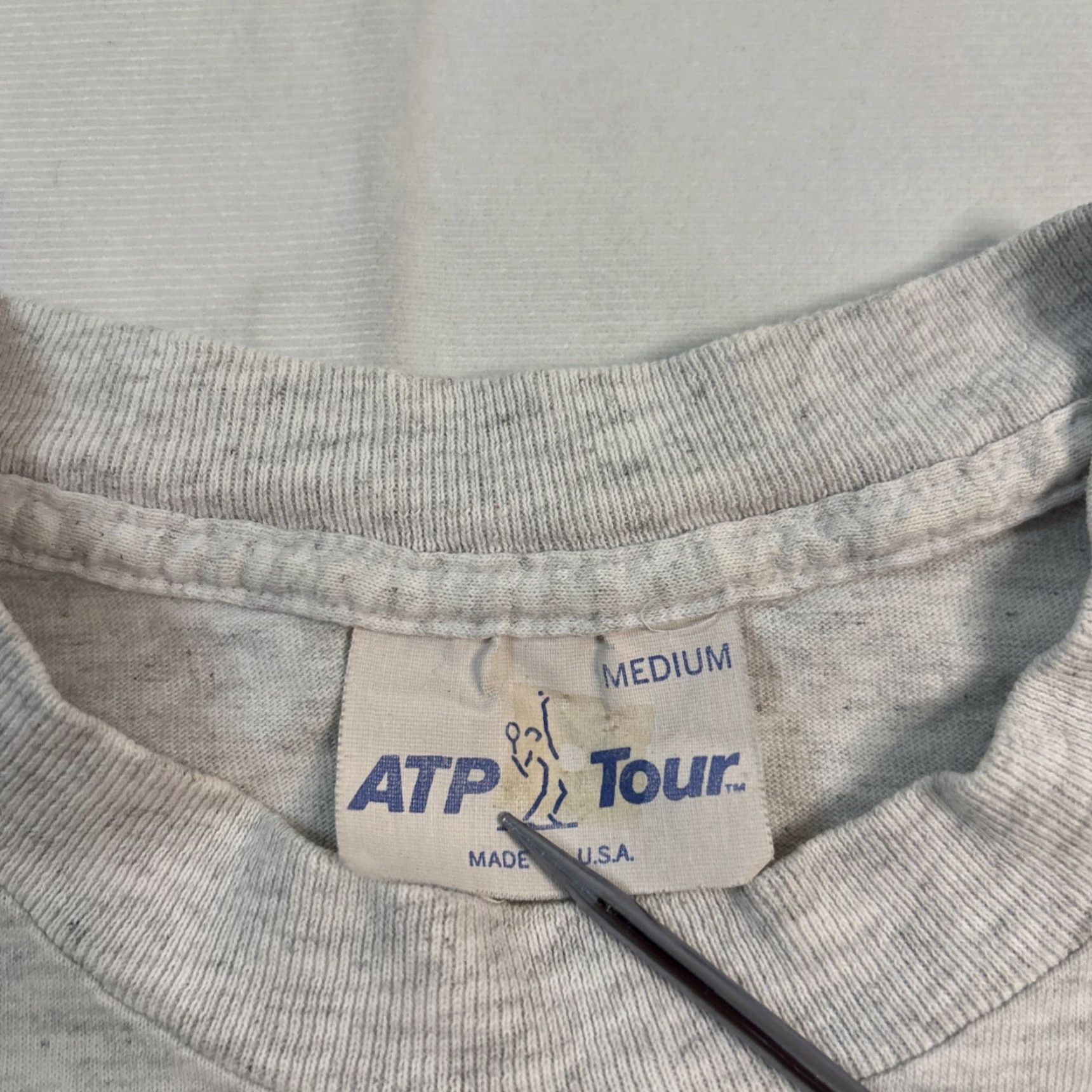 Logo 7 VINTAGE 90s ATP Tour Tennis Logo Shirt Gray M Men’s Med Shirt Size US M / EU 48-50 / 2 - 3 Thumbnail