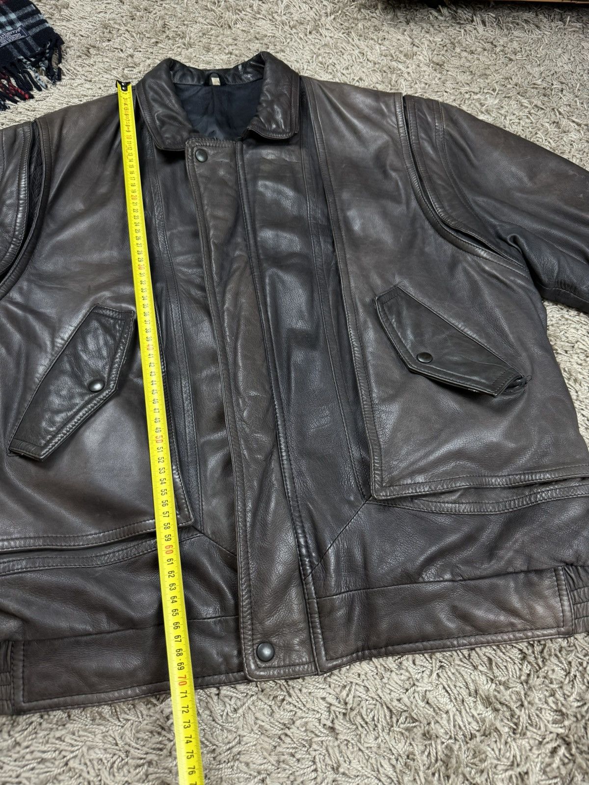 Vintage Vintage leather bomber jacket 90s original retro casual item Size US L / EU 52-54 / 3 - 4 Thumbnail