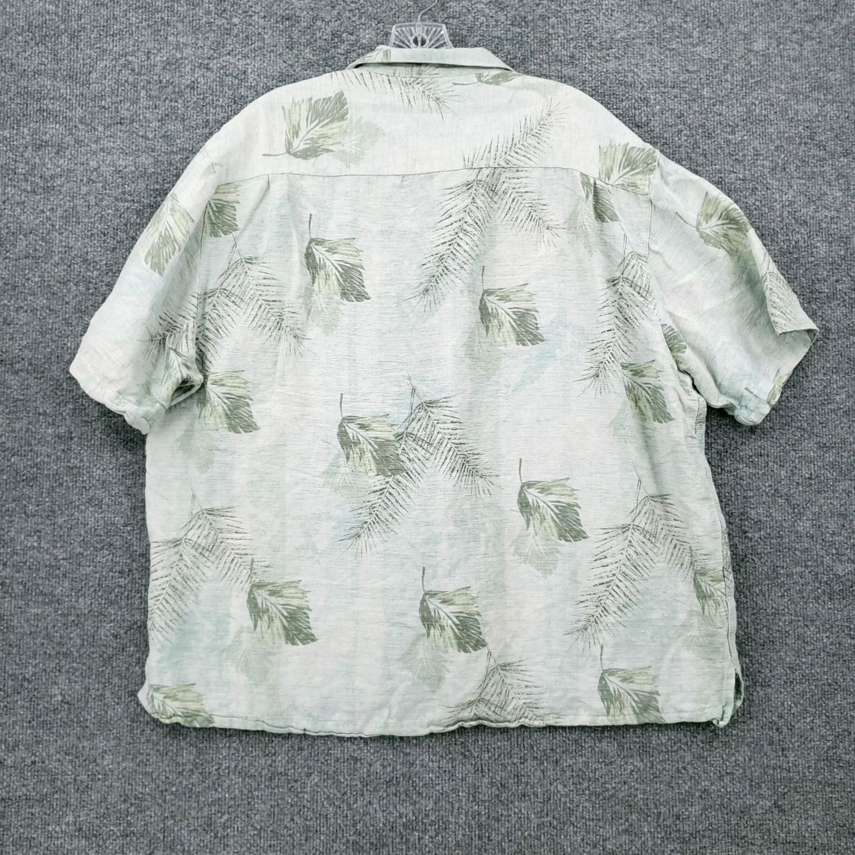 Vintage Caribbean Shirt Mens XL Button-Up Green Floral Silk Hawaiian Size US XL / EU 56 / 4 - 2 Thumbnail