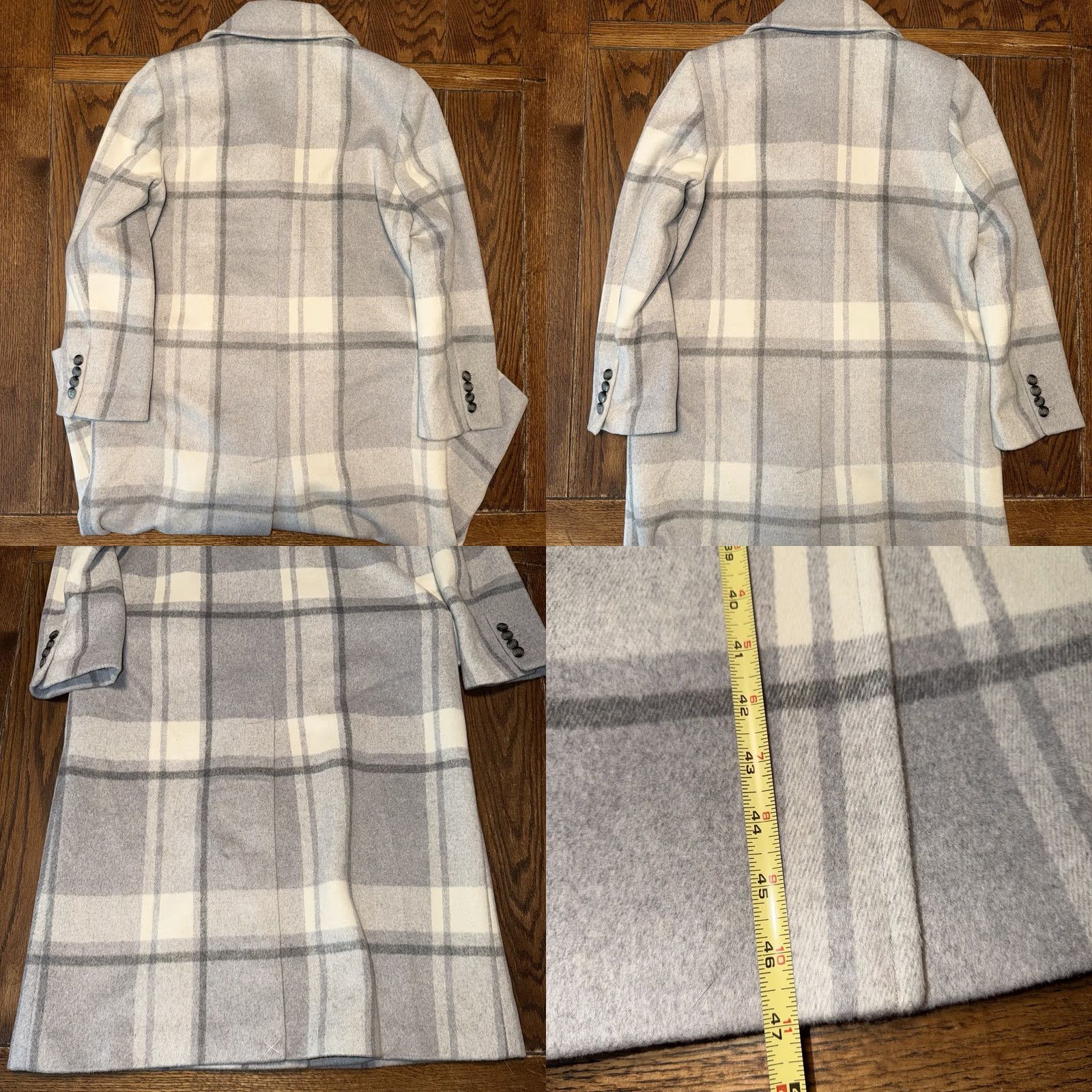 Ann Taylor VINTAGE: No Ann Taylor Coat Trench Wool Blend Plaid Gray Long Belted Buttoned Fully Lined Size L Womens Size L / US 10 / IT 46 - 8 Thumbnail