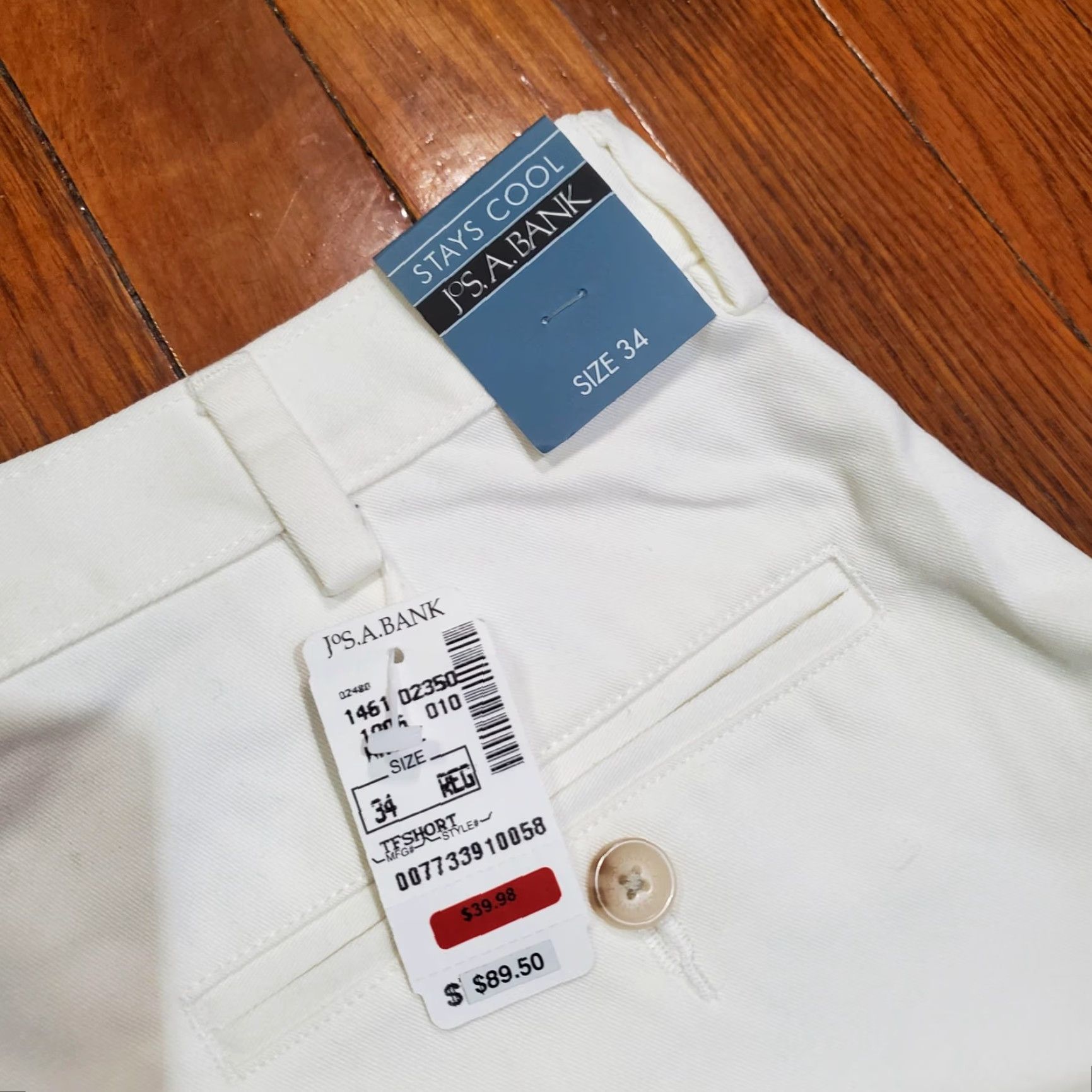 Jos. A. Bank Jos. A. Bank Shorts Mens 34 White Stays Cool Peached Twill Chino Flat Front Casual Shorts White Mens 34 Blanks? Size US 34 / EU 50 - 3 Thumbnail