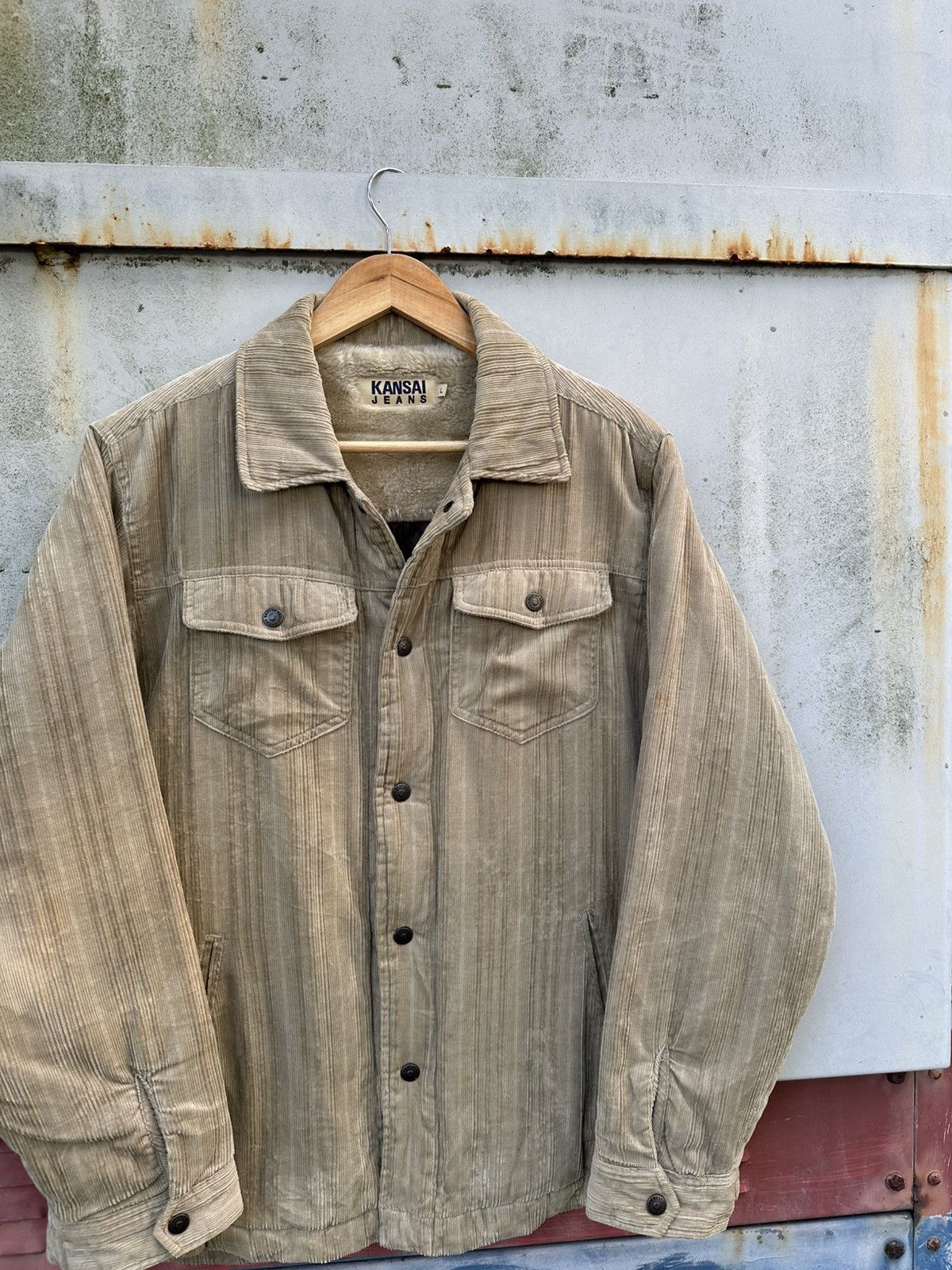 Kansai Yamamoto 👹Kansai Yamamoto Brown Corduroy Fleece Lined Jacket Size US L / EU 52-54 / 3 - 6 Thumbnail