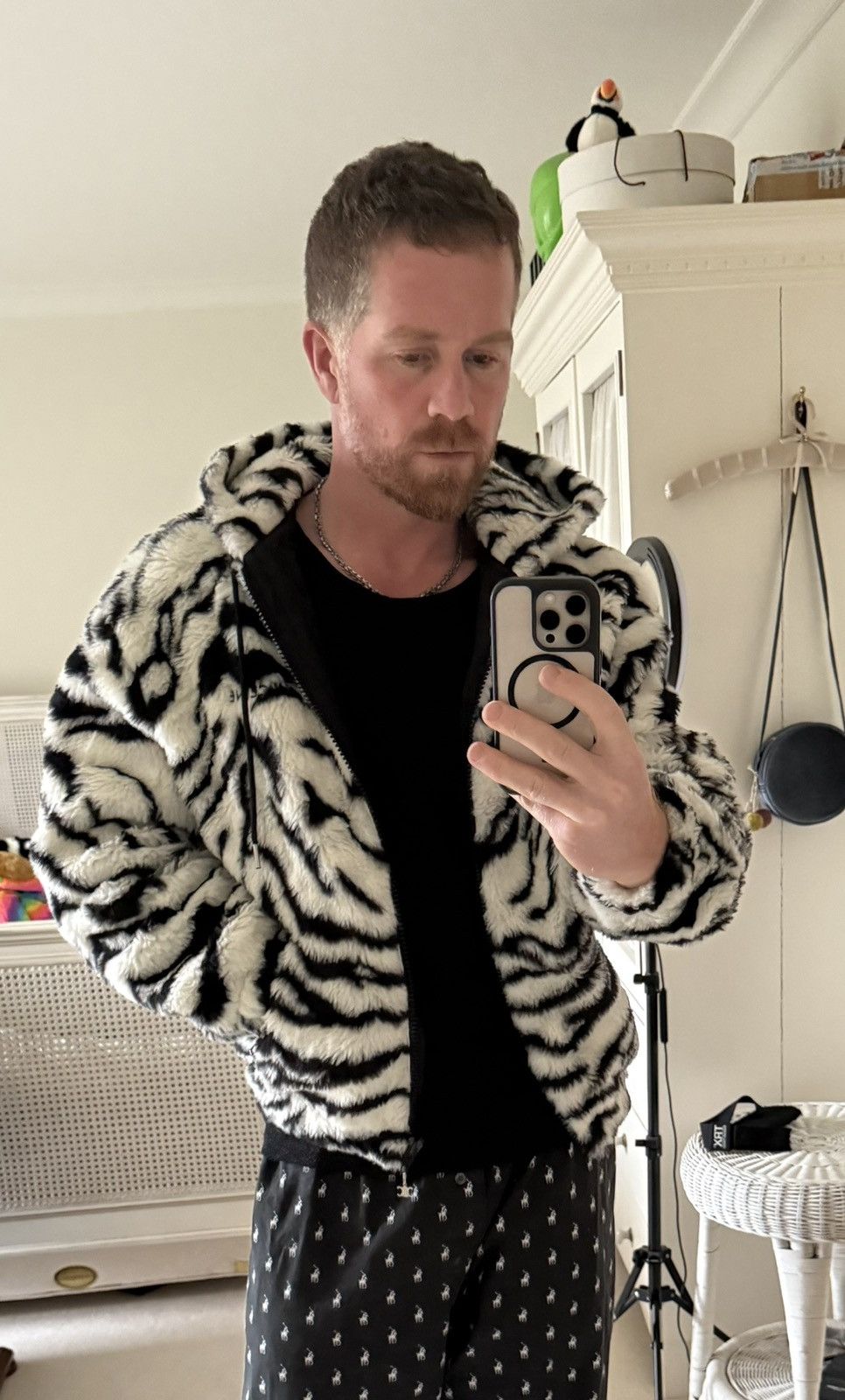 Celine Celine FW23 white tiger fleece logo hoodie Hedi Slimane Size US M / EU 48-50 / 2 - 10 Thumbnail
