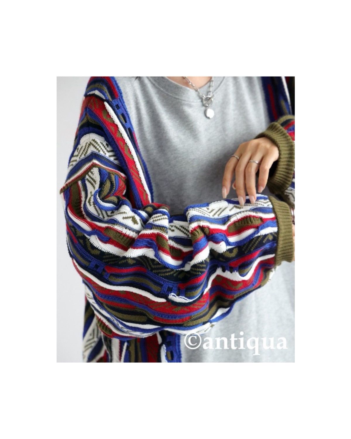 Japanese Brand ANTIQUA COOGI KNIT DOCKING PULLOVER SWEAT Size US XL / EU 56 / 4 - 5 Thumbnail
