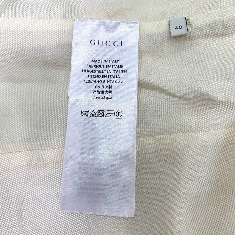 Gucci Gucci Beige logo old flower full print V-neck wool small fr Size US XXS / EU 40 - 7 Thumbnail