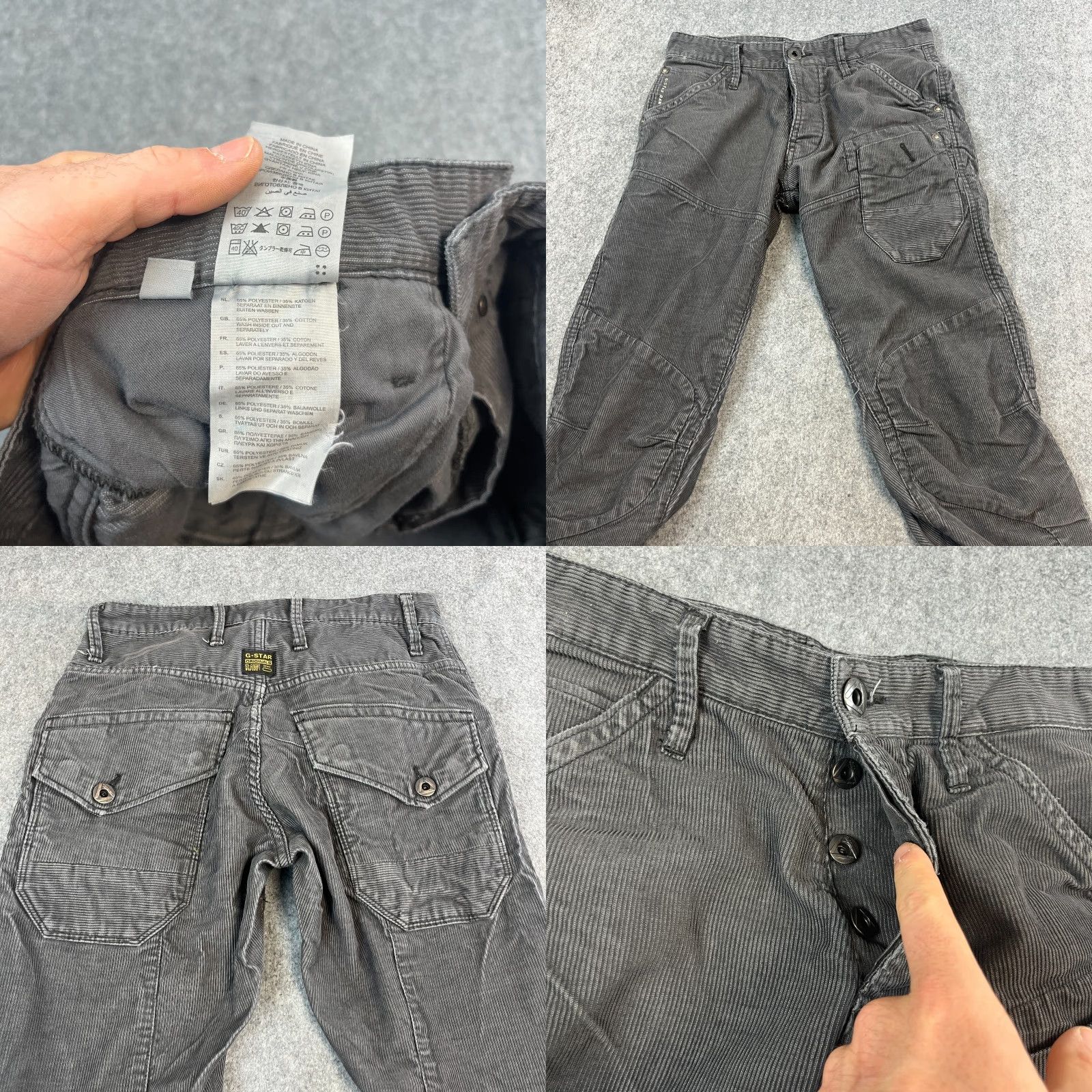 G-Star G Star Mens Jeans Straight 29 Regular 32 Dark Grey 5-Pocket Denim Cargo Skiff Size US 29 - 8 Thumbnail