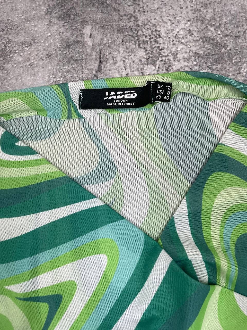 Jaded London Jaded London Women Mesh Crop Top Long Sleeve Green Print Size S / US 4 / IT 40 - 3 Thumbnail