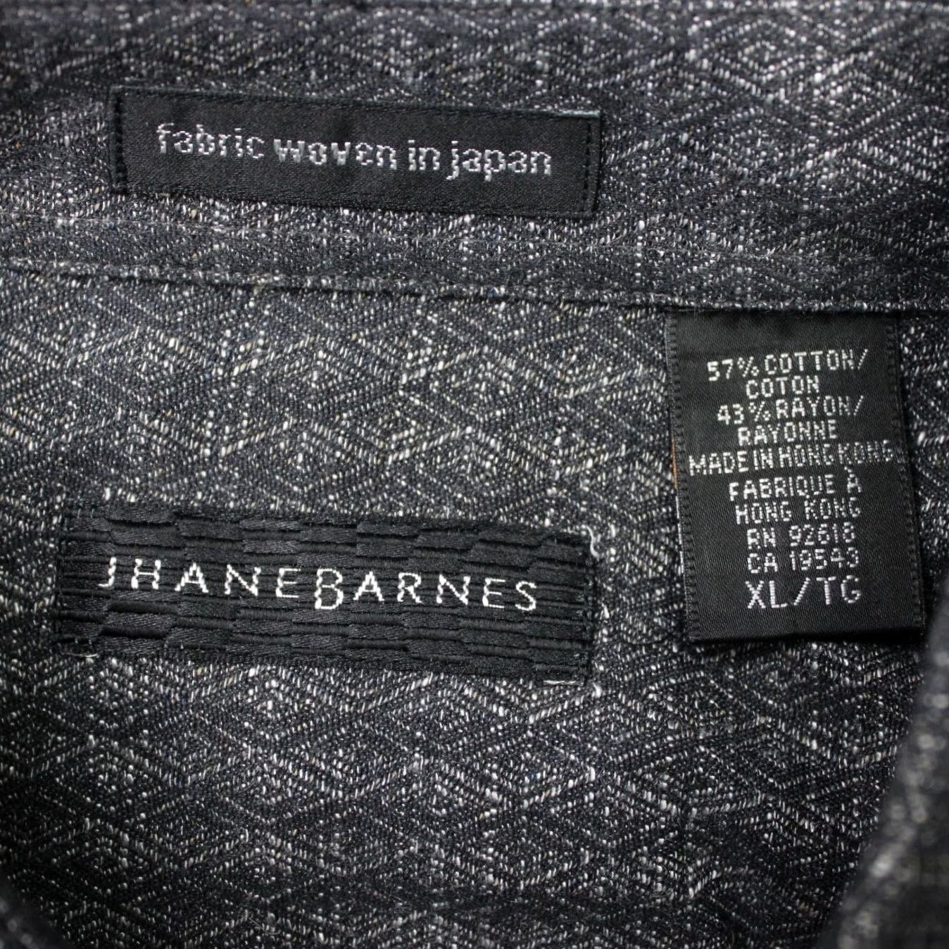 Vintage Jhane Barnes Shirt Mens XL Gray Geometric Cotton/Rayon Long Sleeve Button-Down Collar Size US XL / EU 56 / 4 - 7 Thumbnail