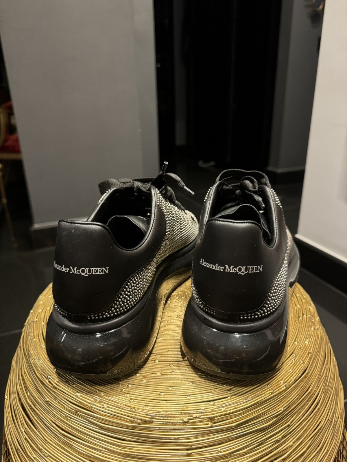 Black Diamond Alexander Mcqueen Shoes With Stones Alexander