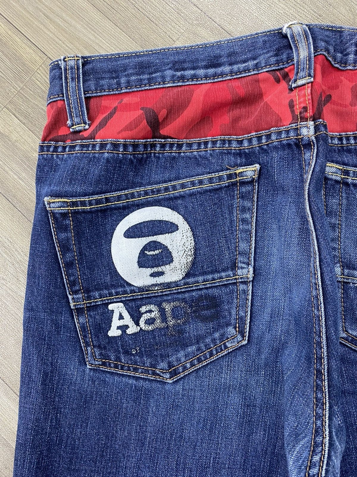 Aape Vintage Aape By A Bathing Ape Bape Embroidery Selvedge Denim Size US 32 / EU 48 - 4 Thumbnail